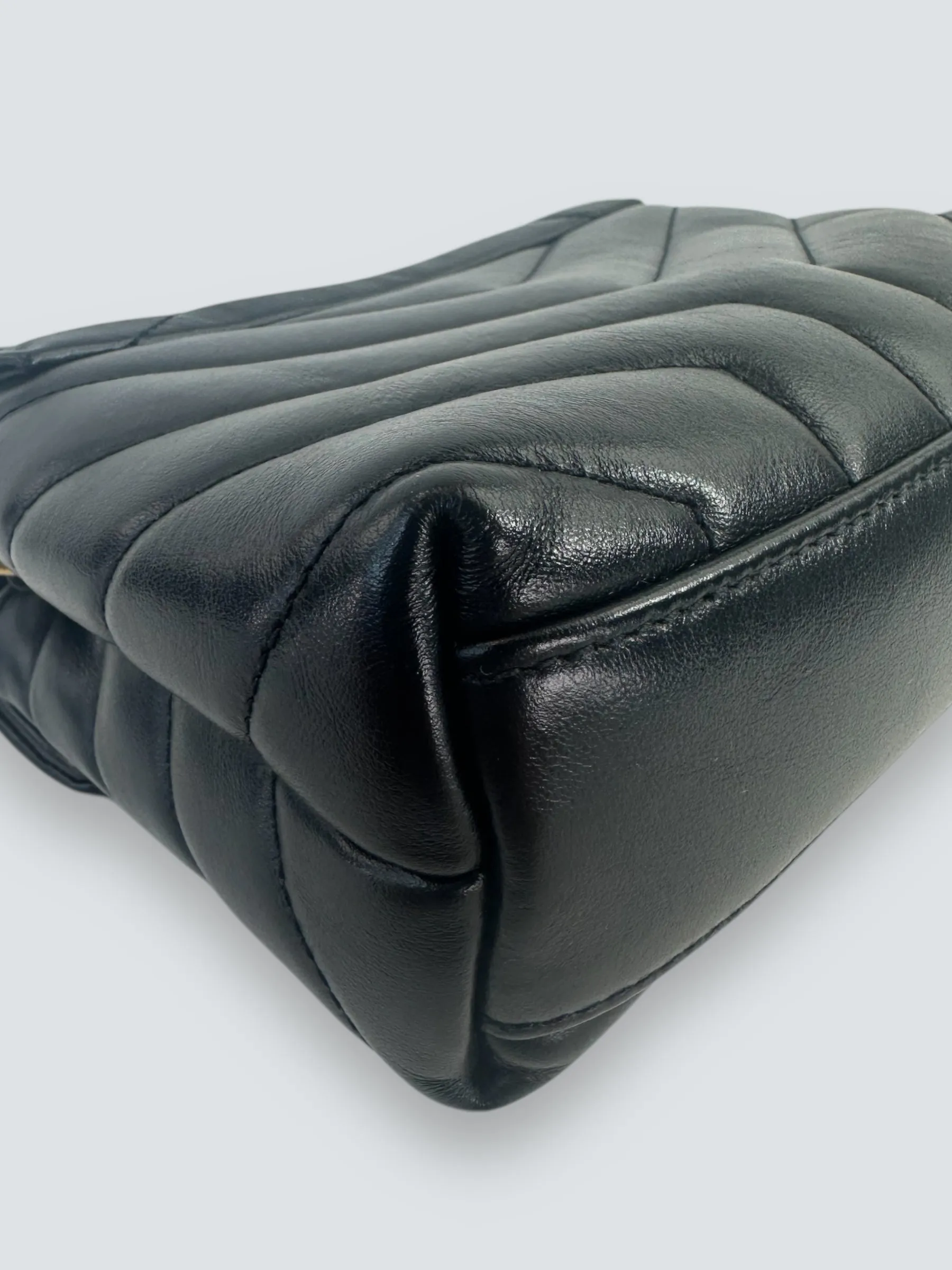 Saint Laurent Black Quilted Leather Toy Lou Lou Crossbody