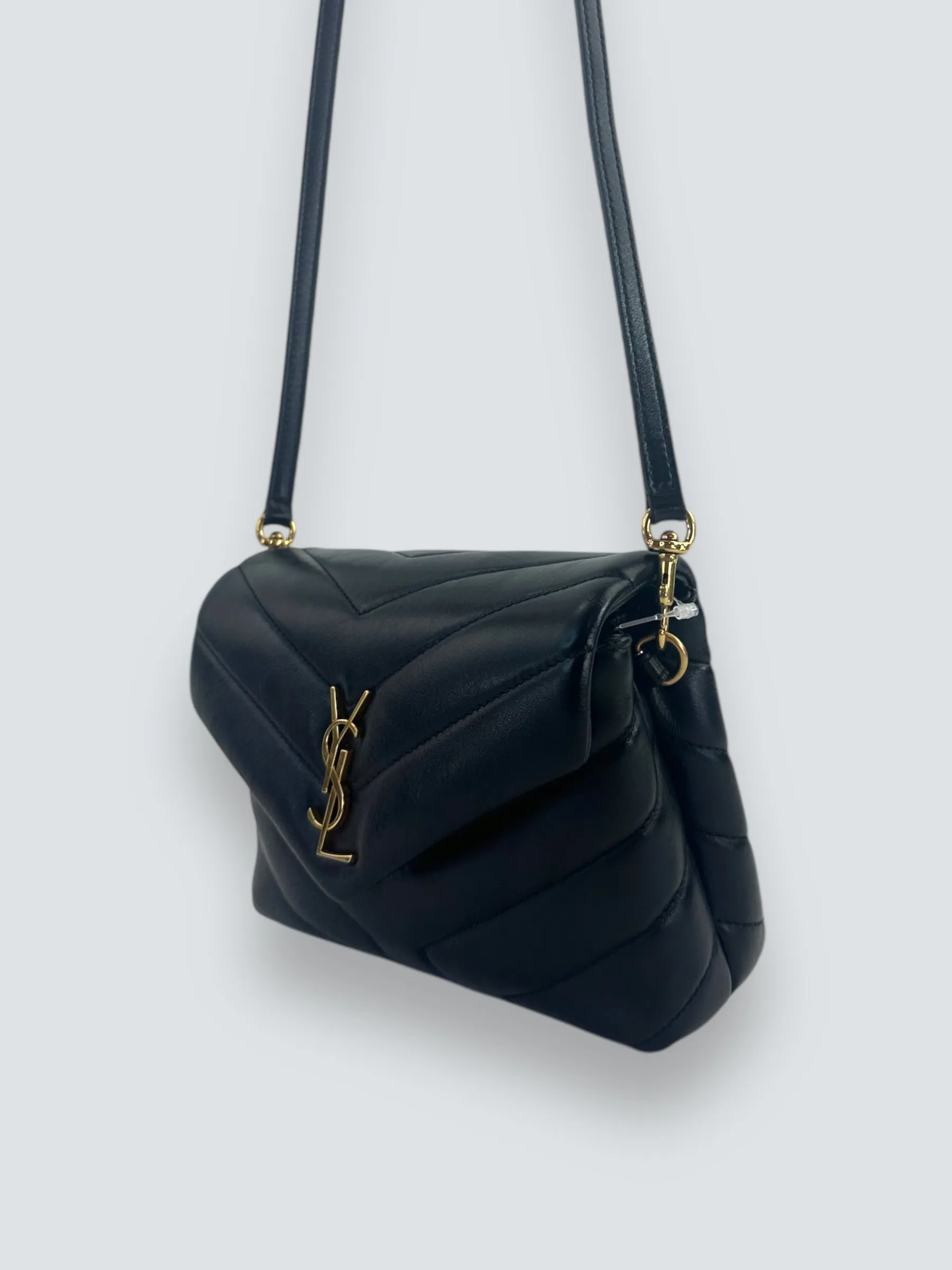 Saint Laurent Black Quilted Leather Toy Lou Lou Crossbody