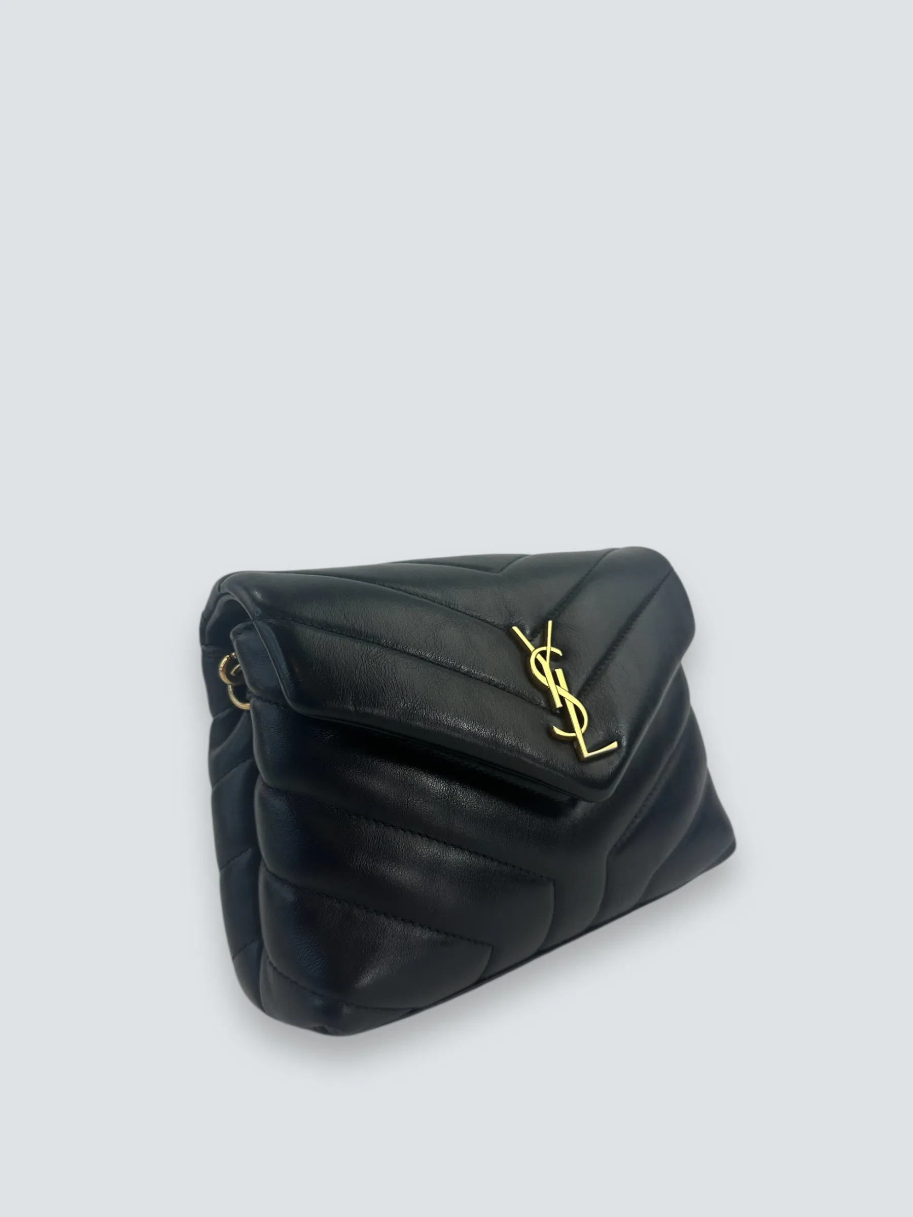 Saint Laurent Black Quilted Leather Toy Lou Lou Crossbody