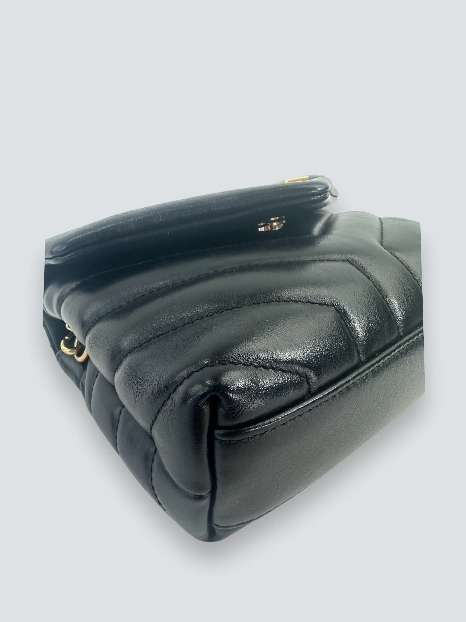 Saint Laurent Black Quilted Leather Toy Lou Lou Crossbody