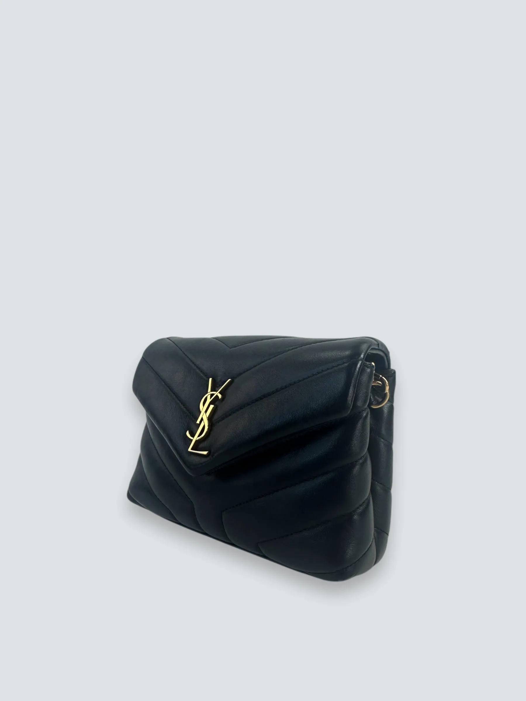 Saint Laurent Black Quilted Leather Toy Lou Lou Crossbody