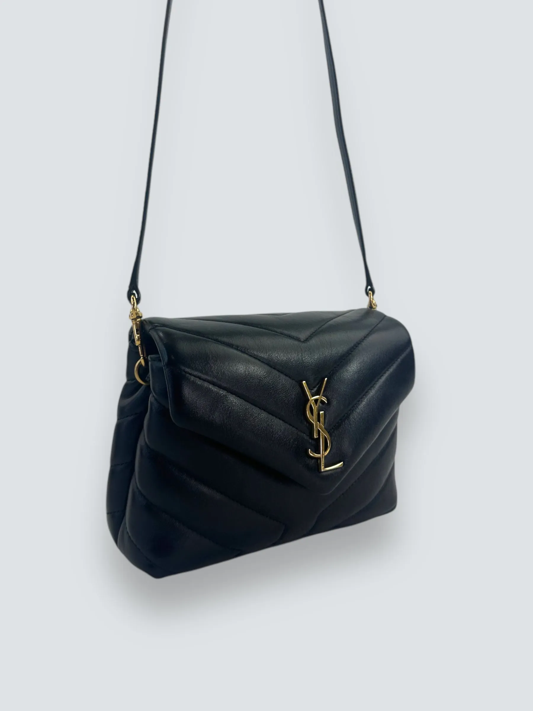 Saint Laurent Black Quilted Leather Toy Lou Lou Crossbody
