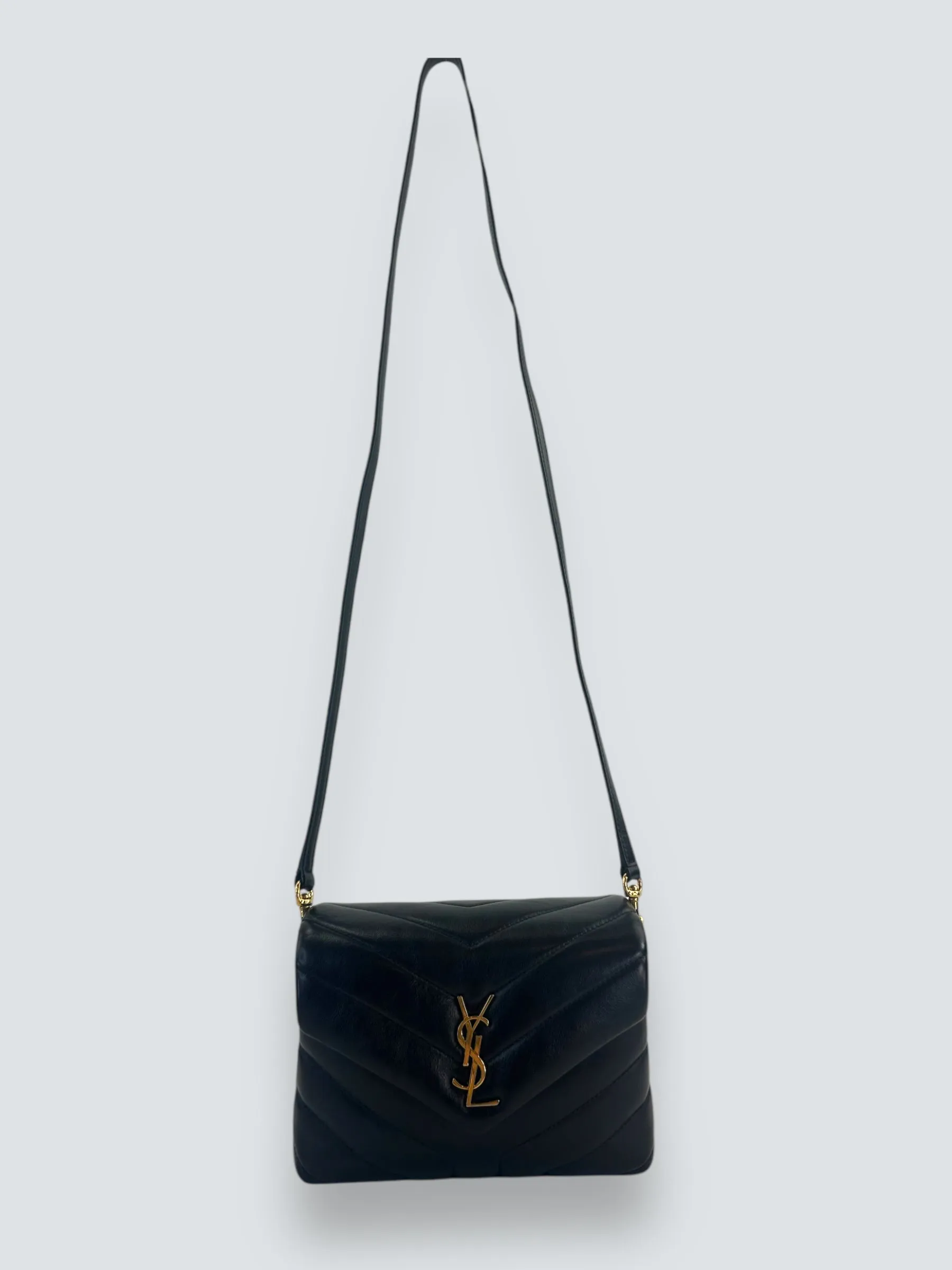 Saint Laurent Black Quilted Leather Toy Lou Lou Crossbody