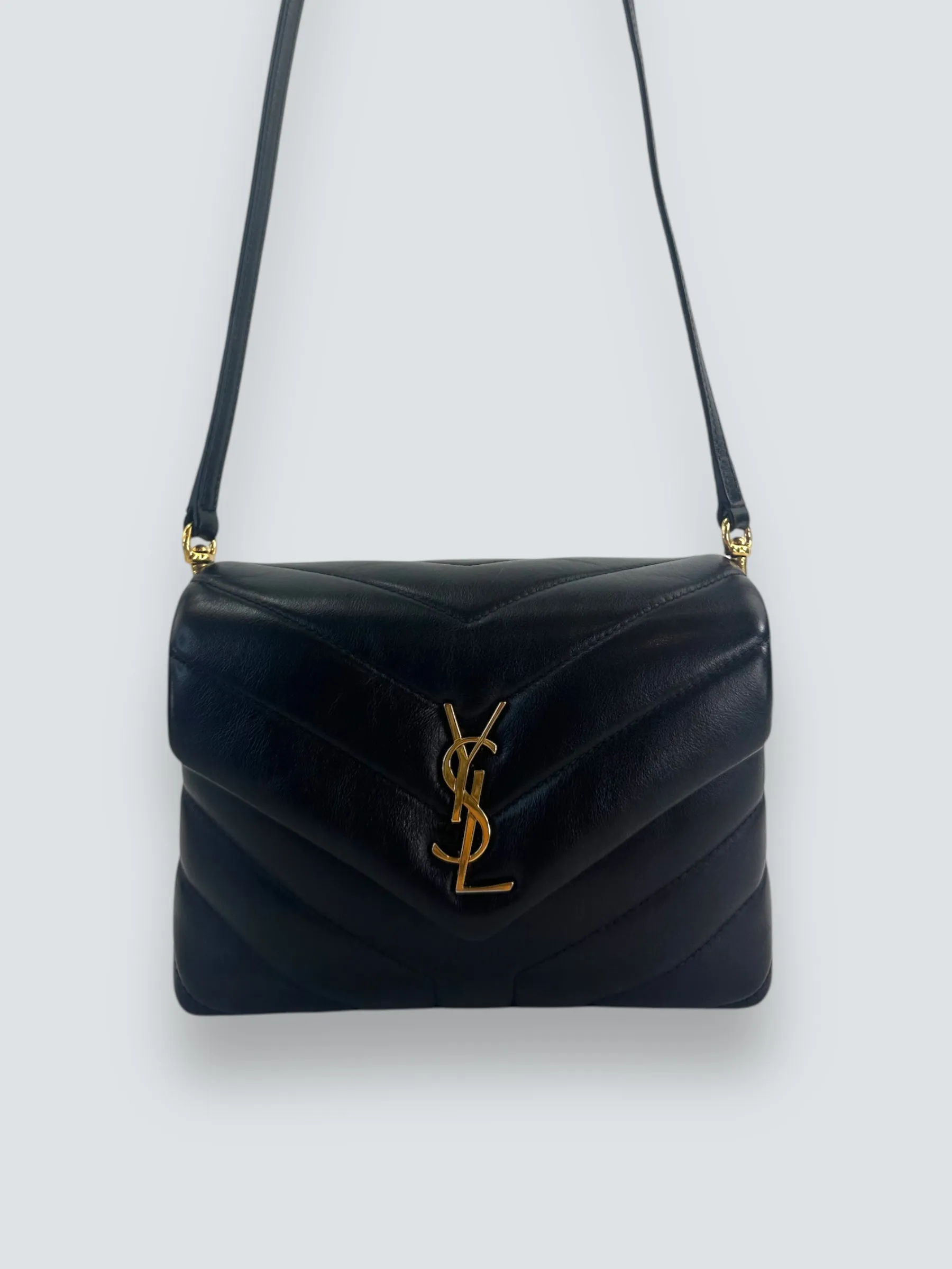 Saint Laurent Black Quilted Leather Toy Lou Lou Crossbody