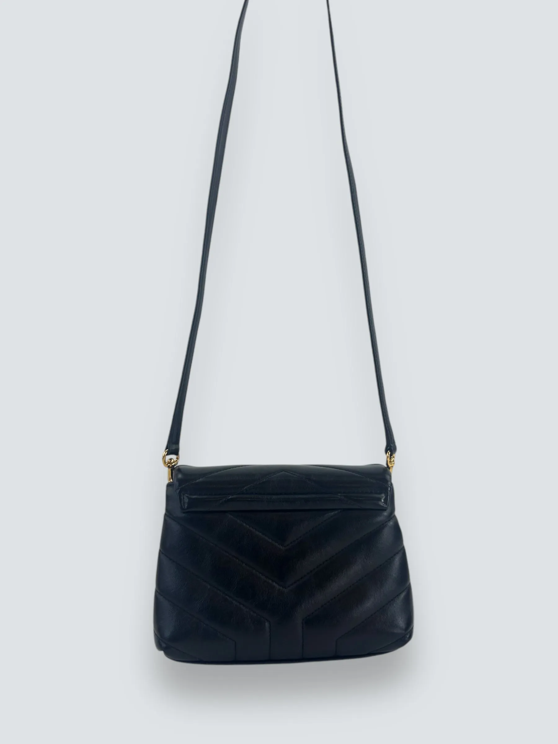 Saint Laurent Black Quilted Leather Toy Lou Lou Crossbody