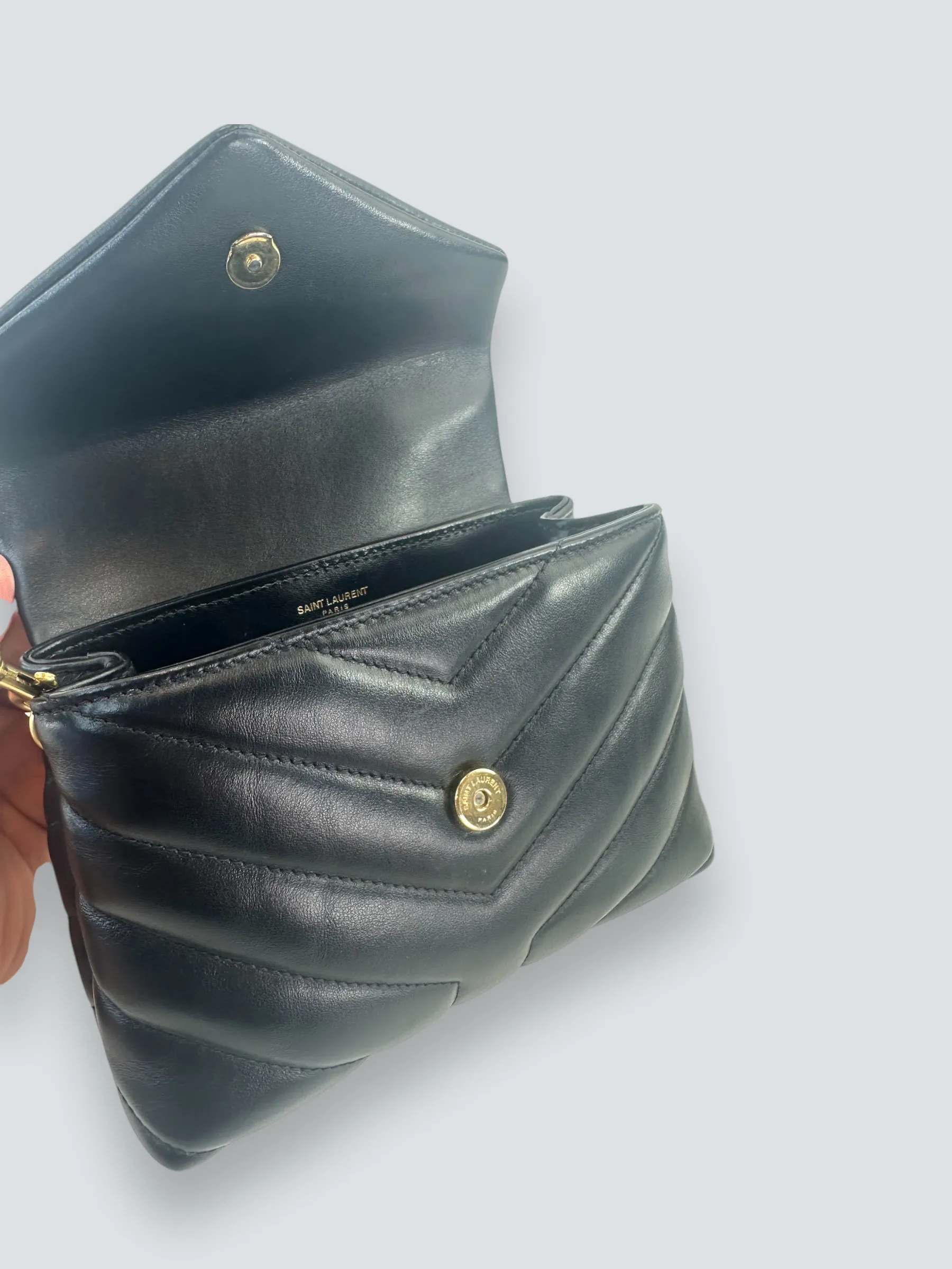 Saint Laurent Black Quilted Leather Toy Lou Lou Crossbody