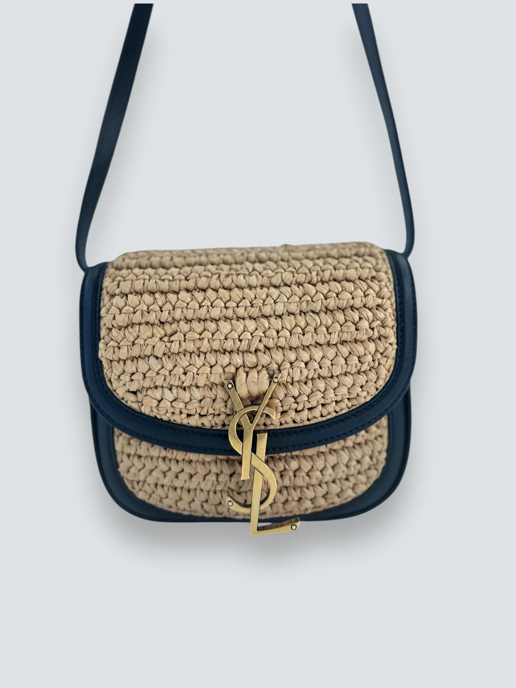 Saint Laurent Woven Raffia Kaia Satchel
