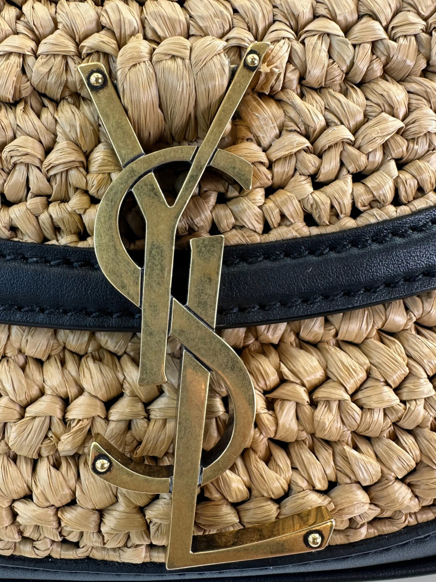 Saint Laurent Woven Raffia Kaia Satchel