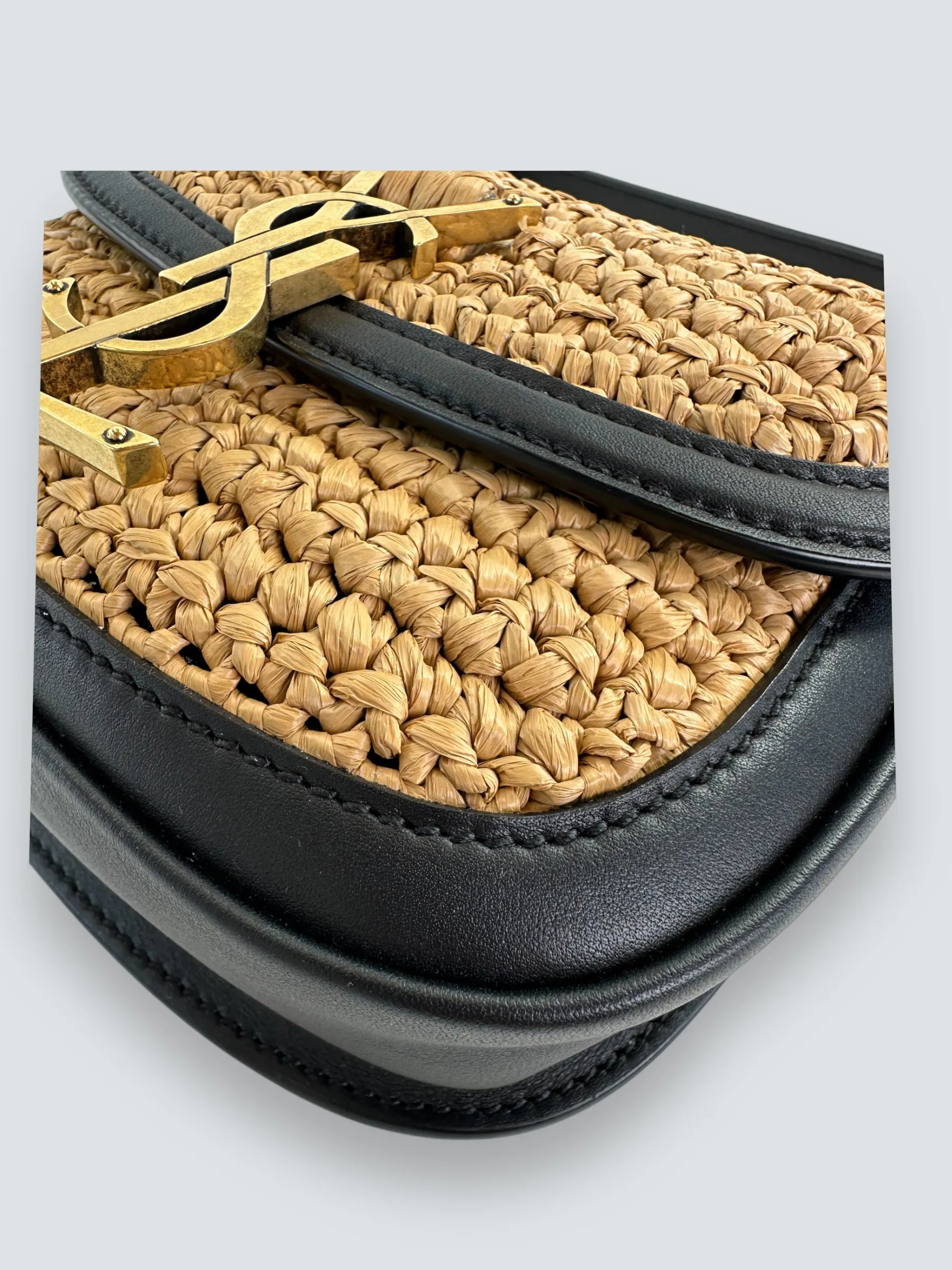 Saint Laurent Woven Raffia Kaia Satchel