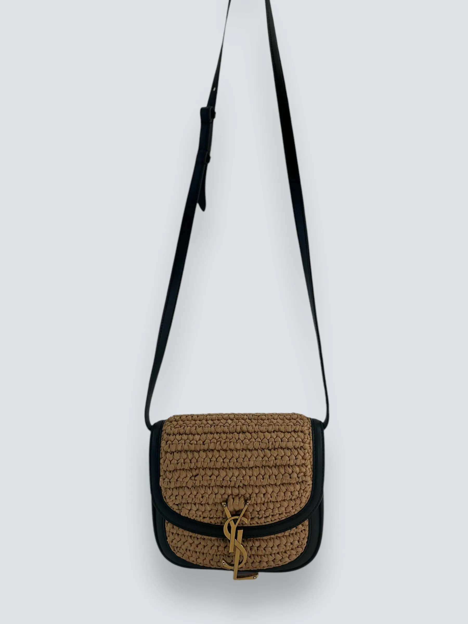 Saint Laurent Woven Raffia Kaia Satchel