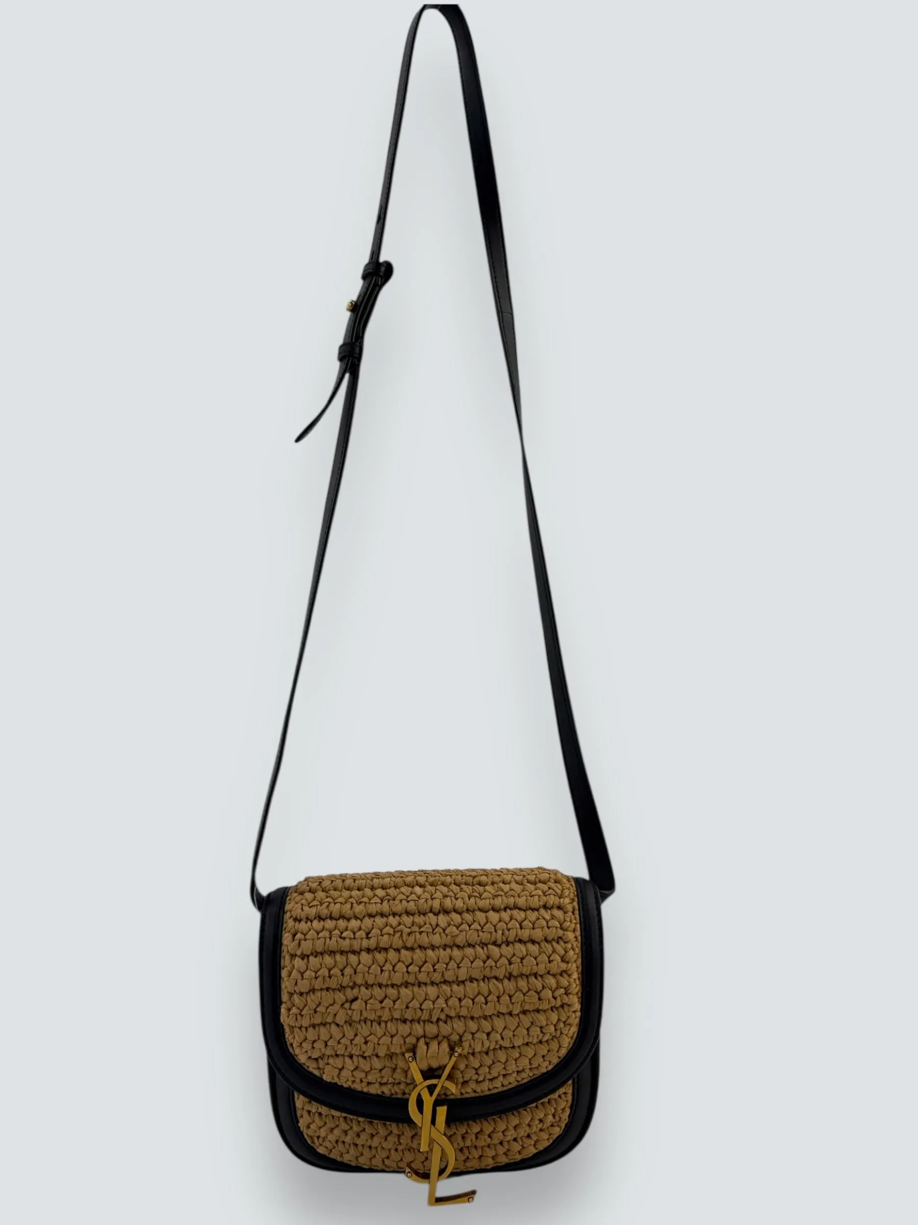 Saint Laurent Woven Raffia Kaia Satchel
