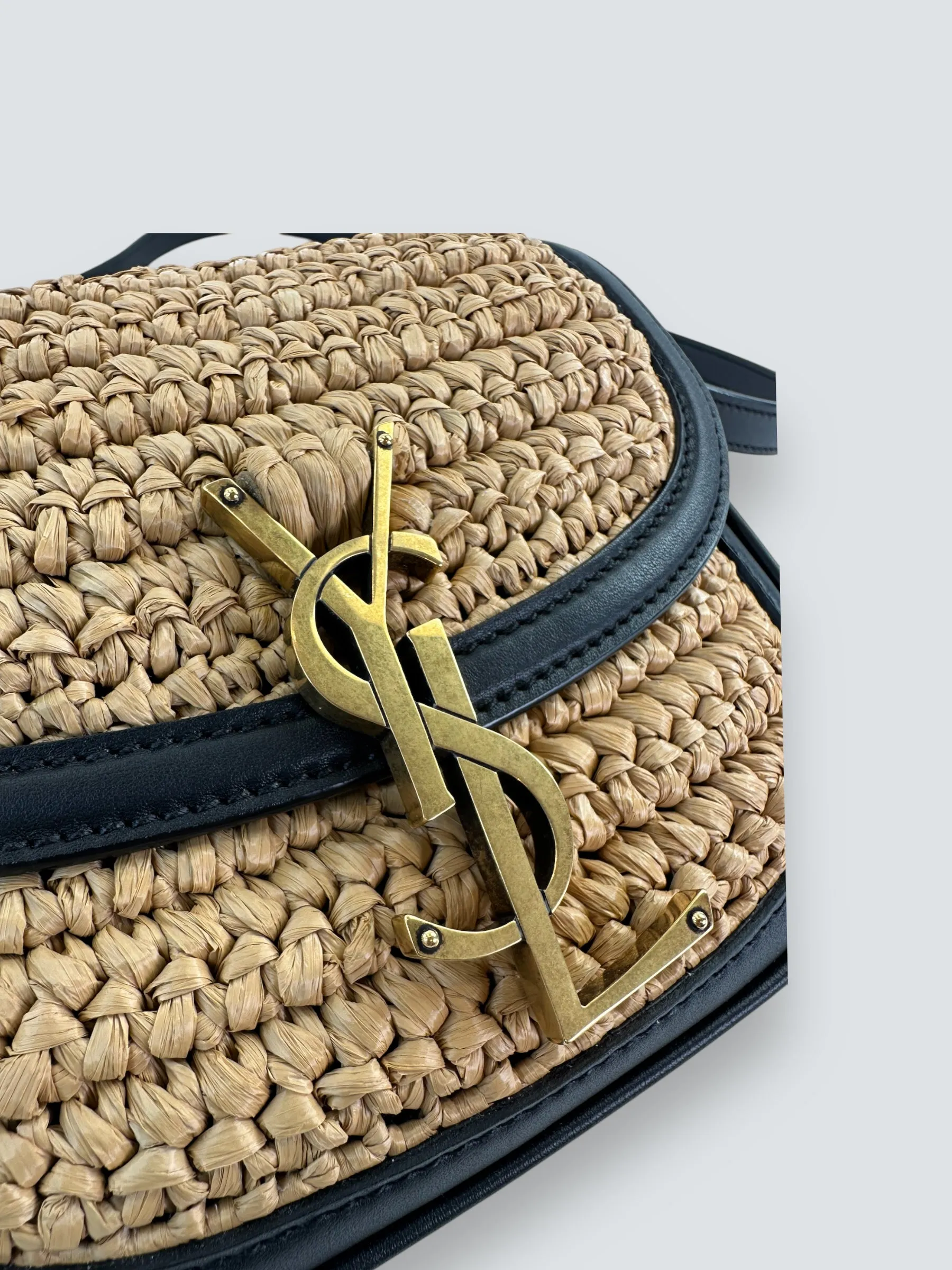 Saint Laurent Woven Raffia Kaia Satchel