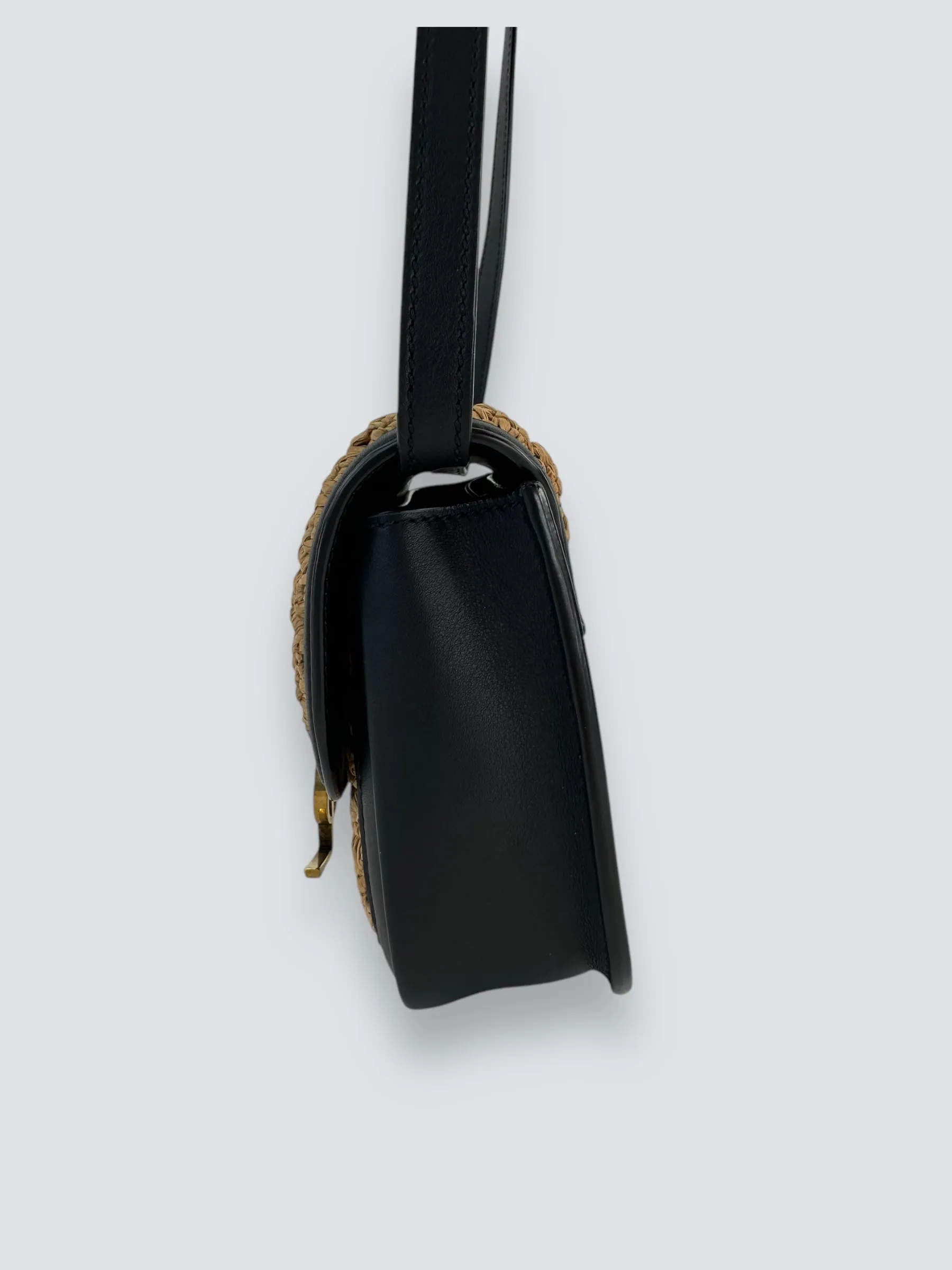 Saint Laurent Woven Raffia Kaia Satchel