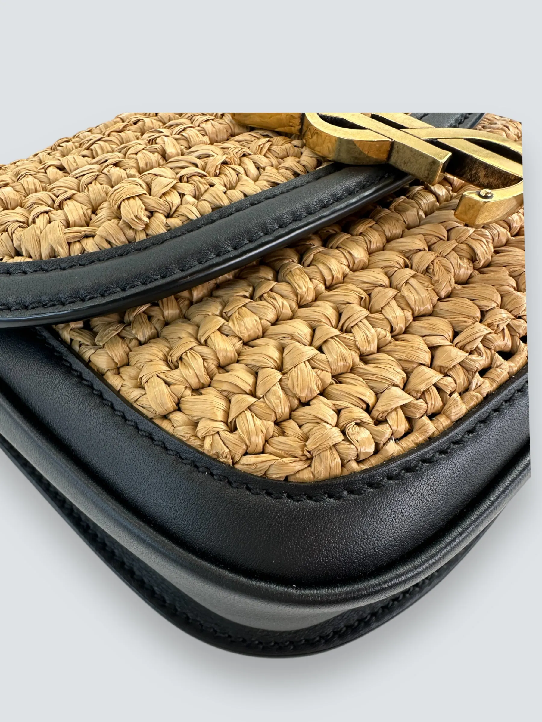 Saint Laurent Woven Raffia Kaia Satchel