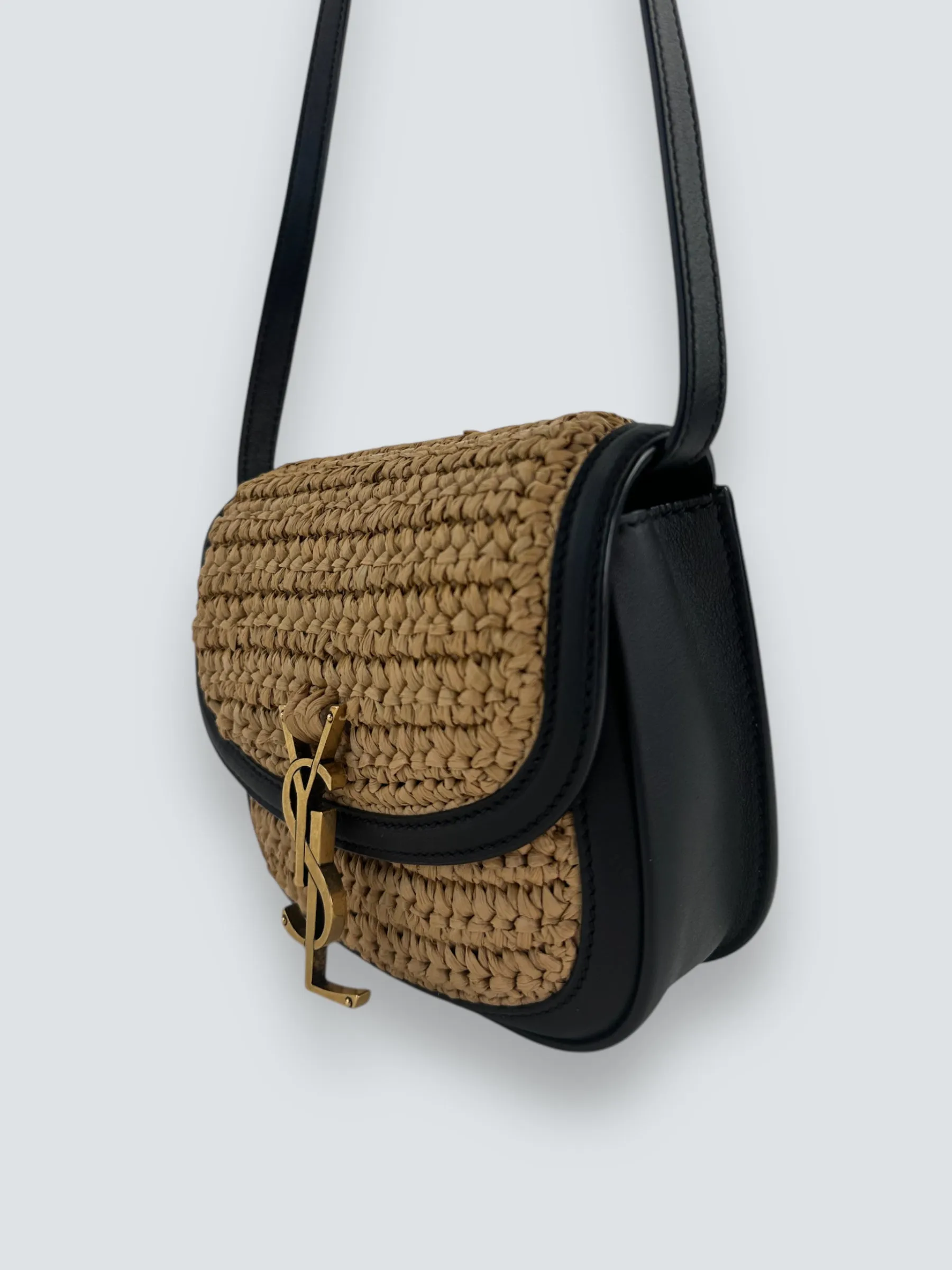 Saint Laurent Woven Raffia Kaia Satchel