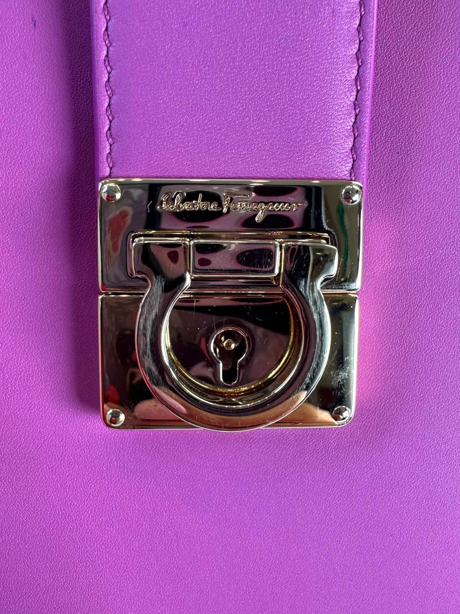Salvatore Ferragamo Pink Leather Gancini Tote
