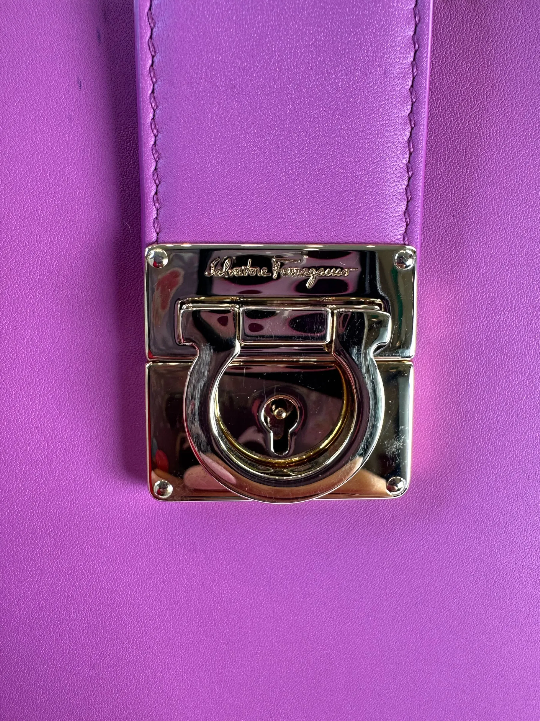 Salvatore Ferragamo Pink Leather Gancini Tote