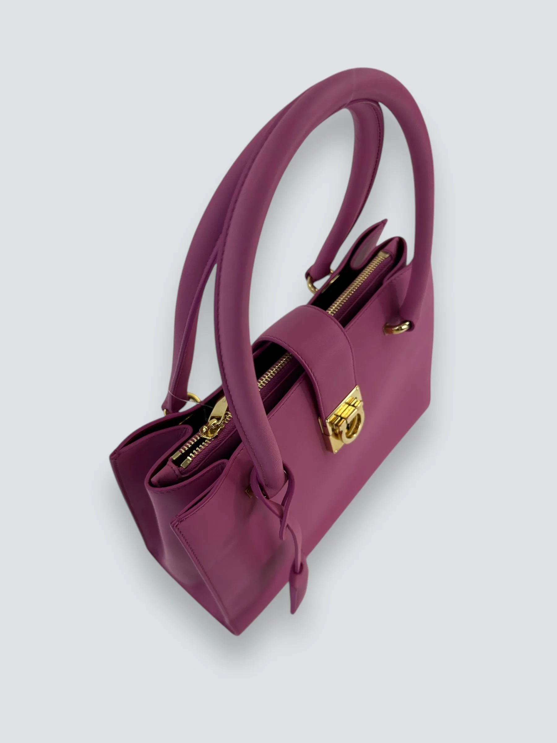 Salvatore Ferragamo Pink Leather Gancini Tote