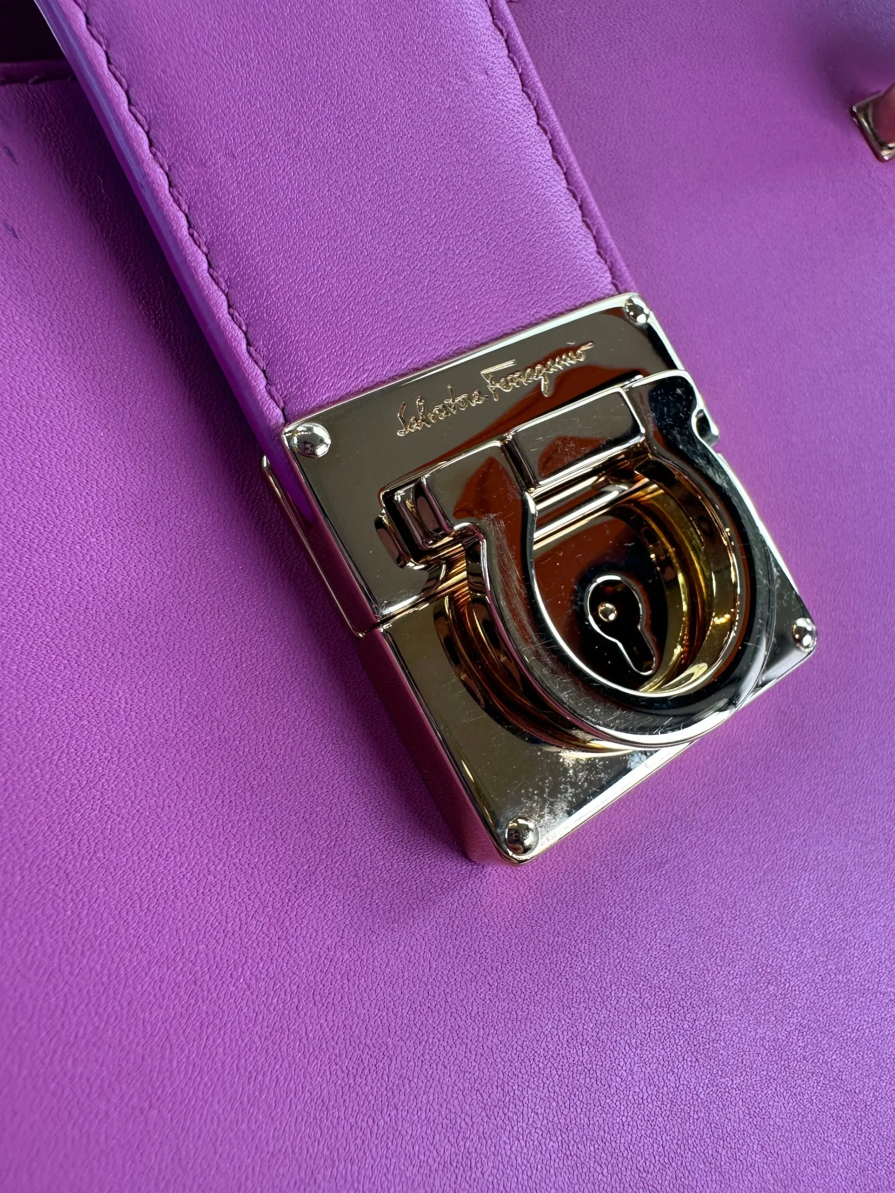 Salvatore Ferragamo Pink Leather Gancini Tote