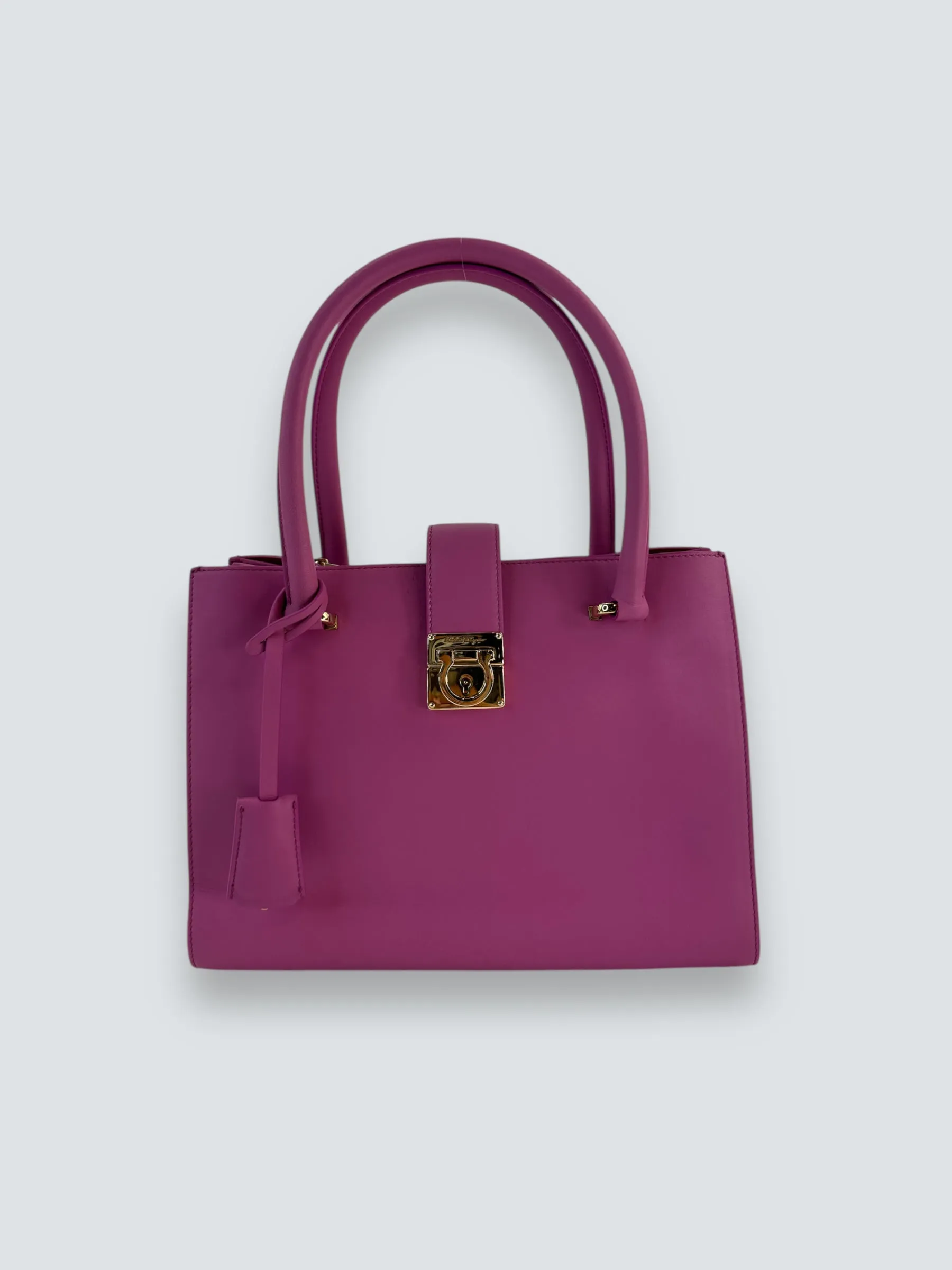 Salvatore Ferragamo Pink Leather Gancini Tote