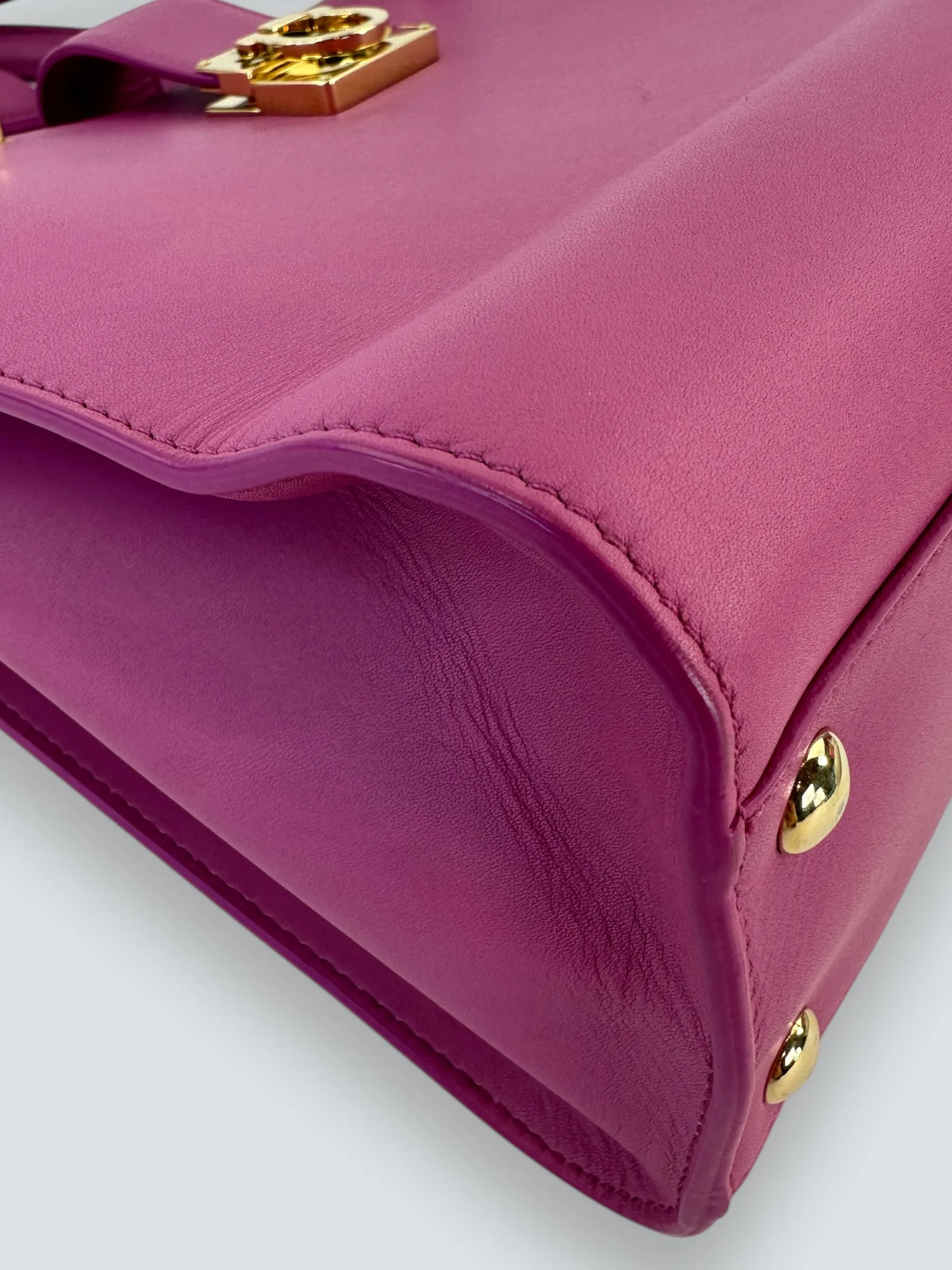 Salvatore Ferragamo Pink Leather Gancini Tote