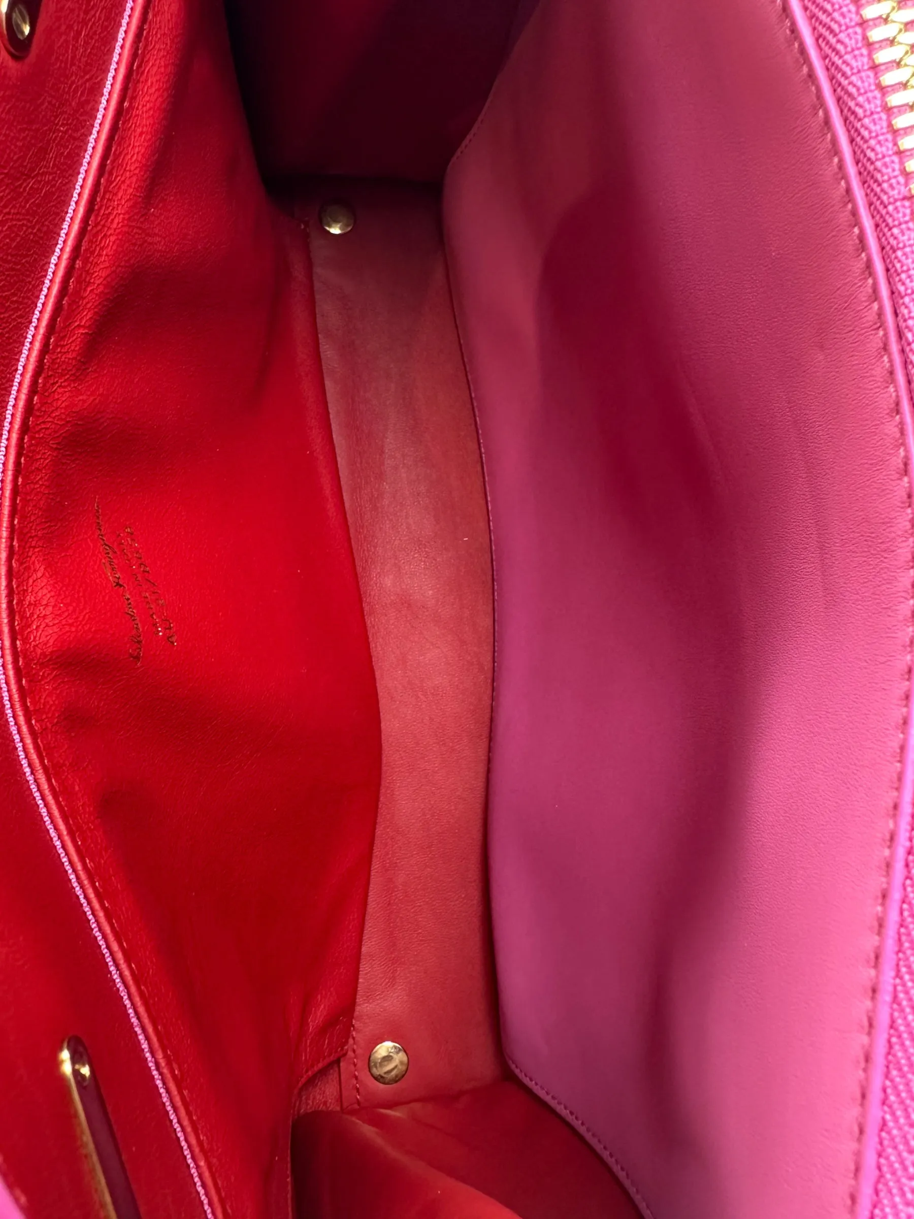 Salvatore Ferragamo Pink Leather Gancini Tote