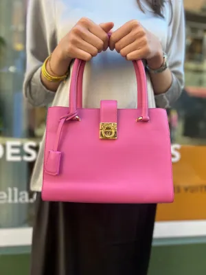 Salvatore Ferragamo Pink Leather Gancini Tote