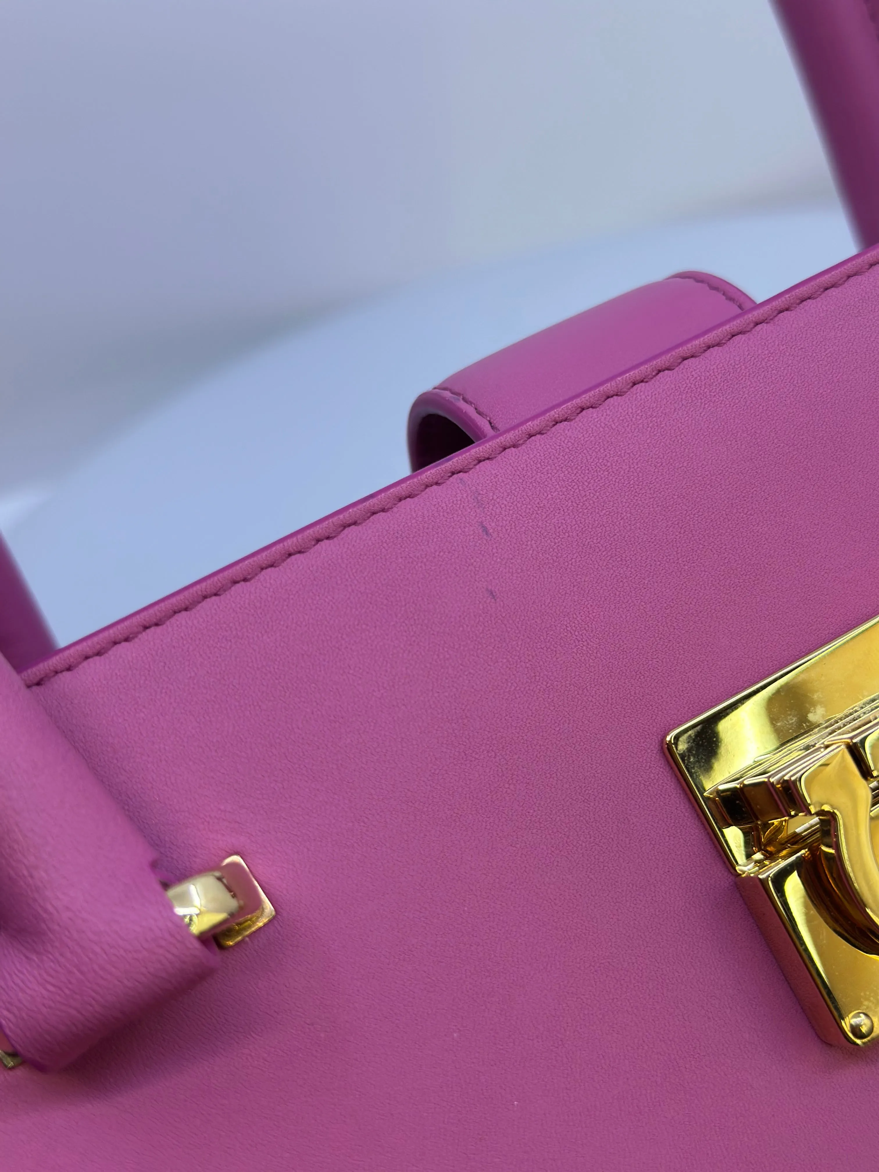 Salvatore Ferragamo Pink Leather Gancini Tote
