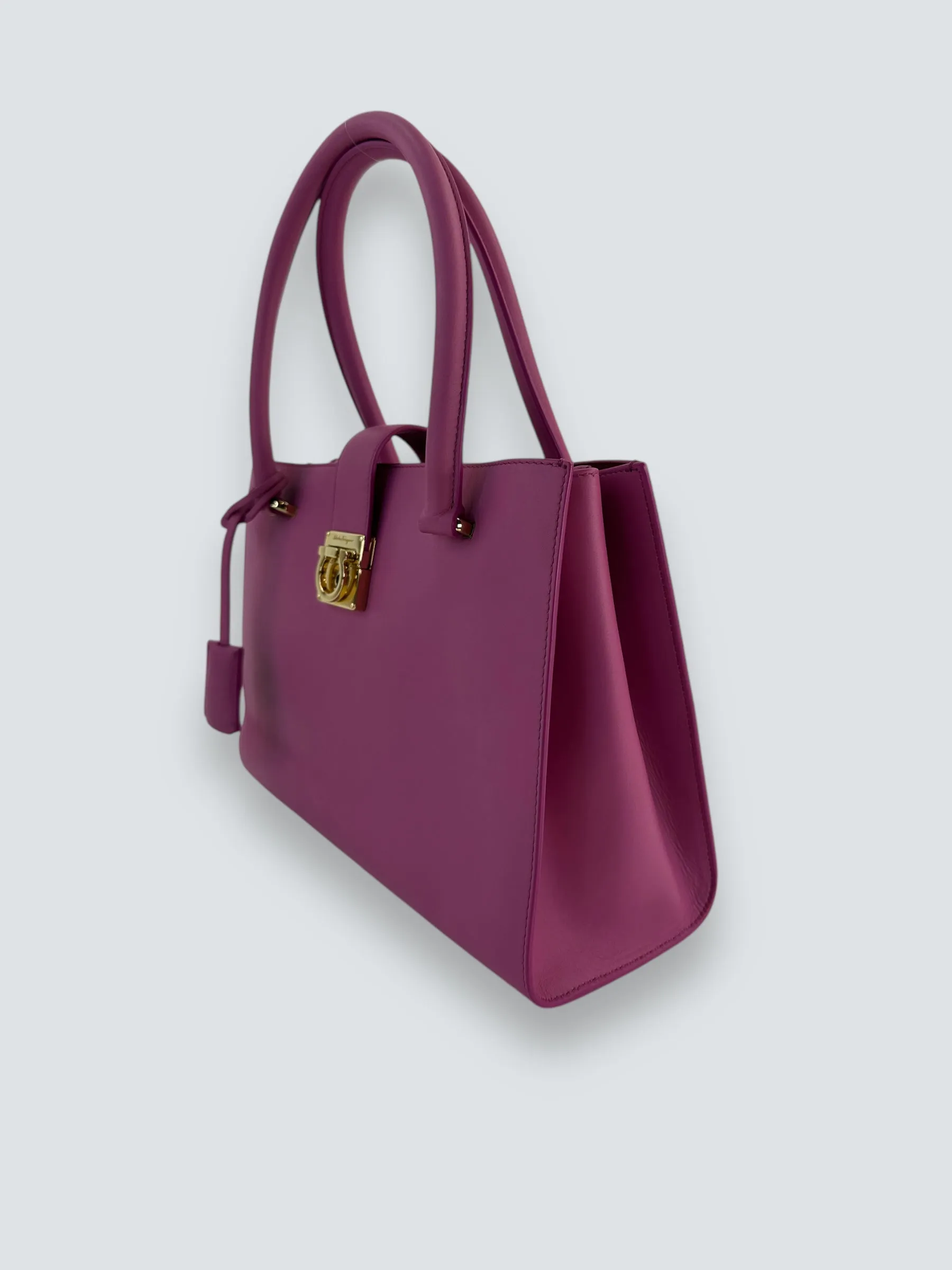 Salvatore Ferragamo Pink Leather Gancini Tote