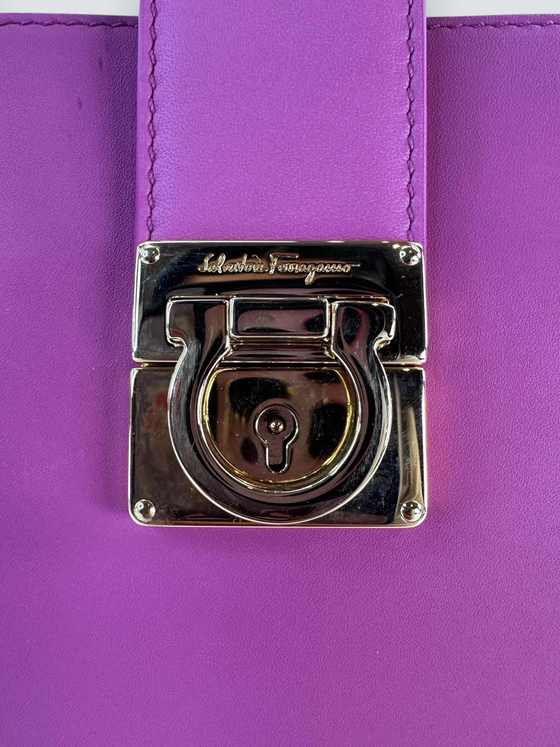 Salvatore Ferragamo Pink Leather Gancini Tote