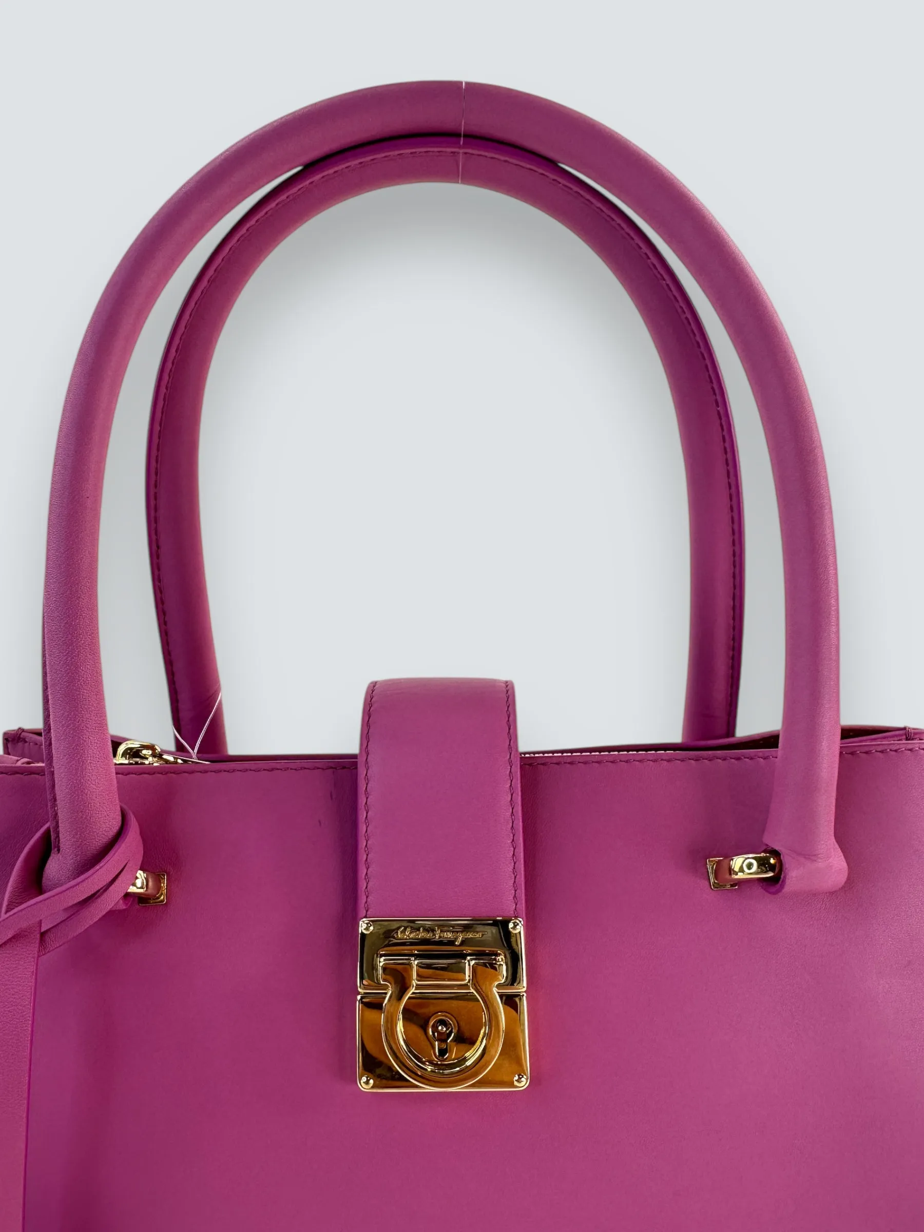 Salvatore Ferragamo Pink Leather Gancini Tote