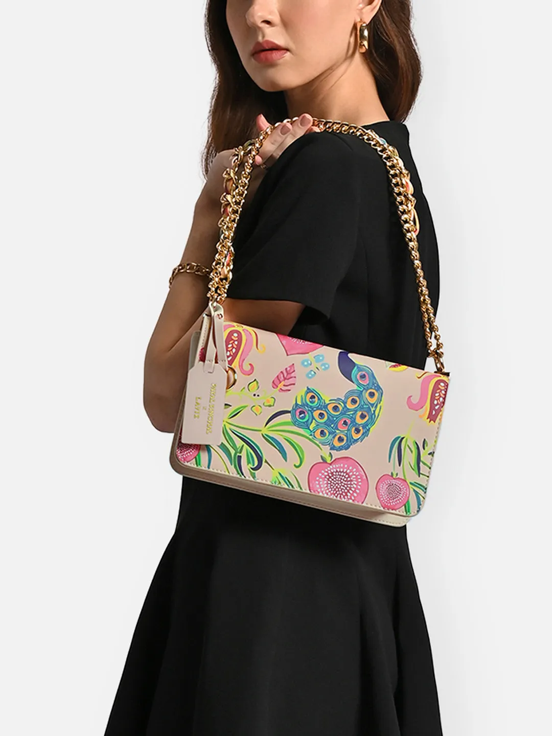 Saras Print Medium Flap Sling Bag