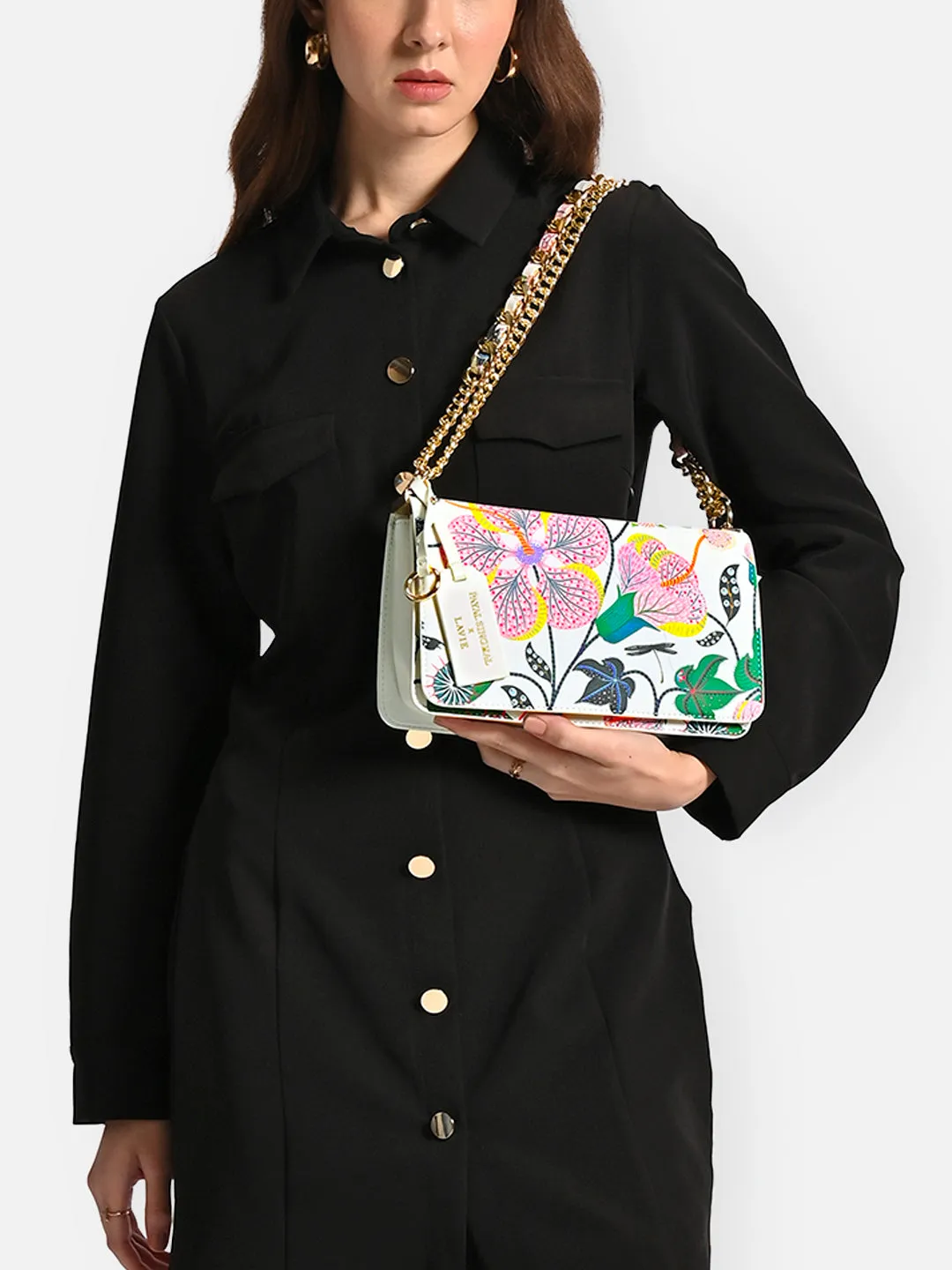 Saras Print Medium Flap Sling Bag