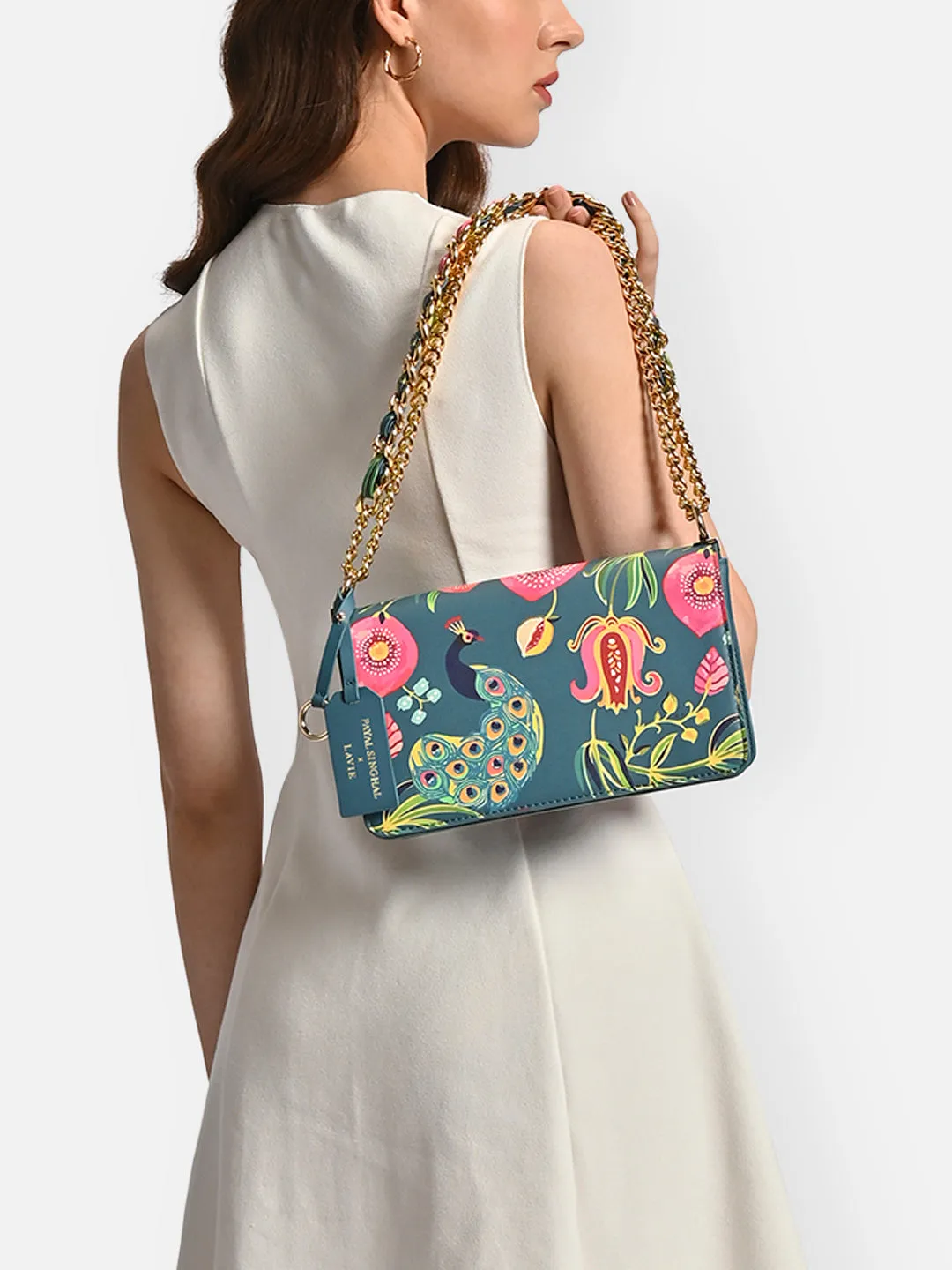 Saras Print Medium Flap Sling Bag