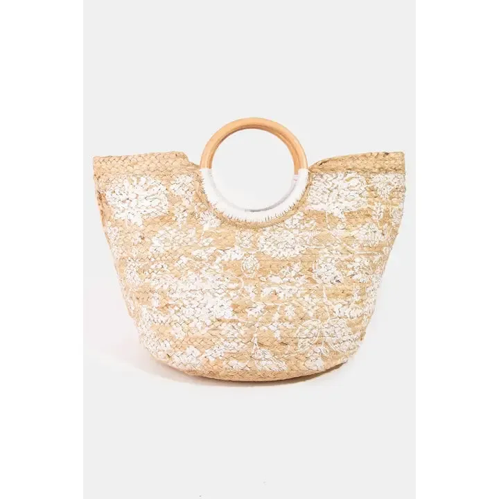 Seaside Living Woven Jute Tote Bag