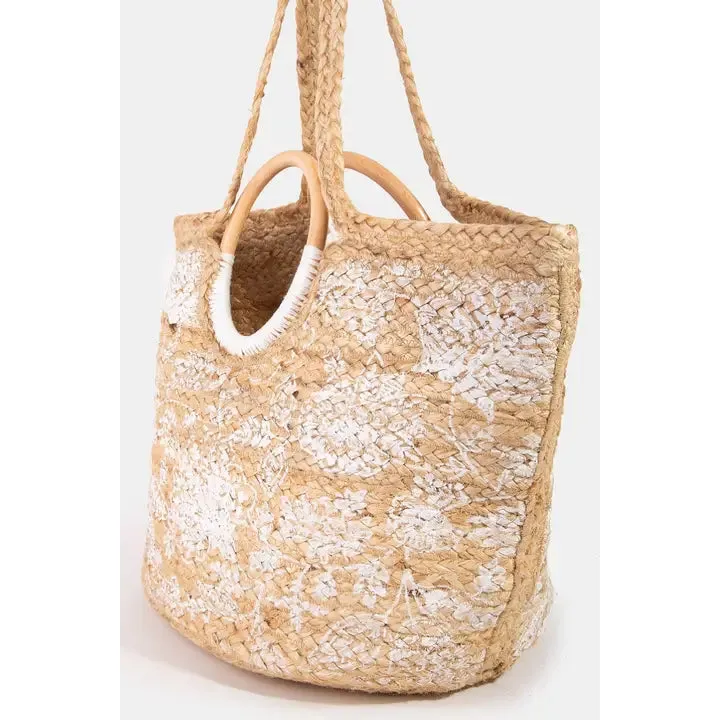 Seaside Living Woven Jute Tote Bag