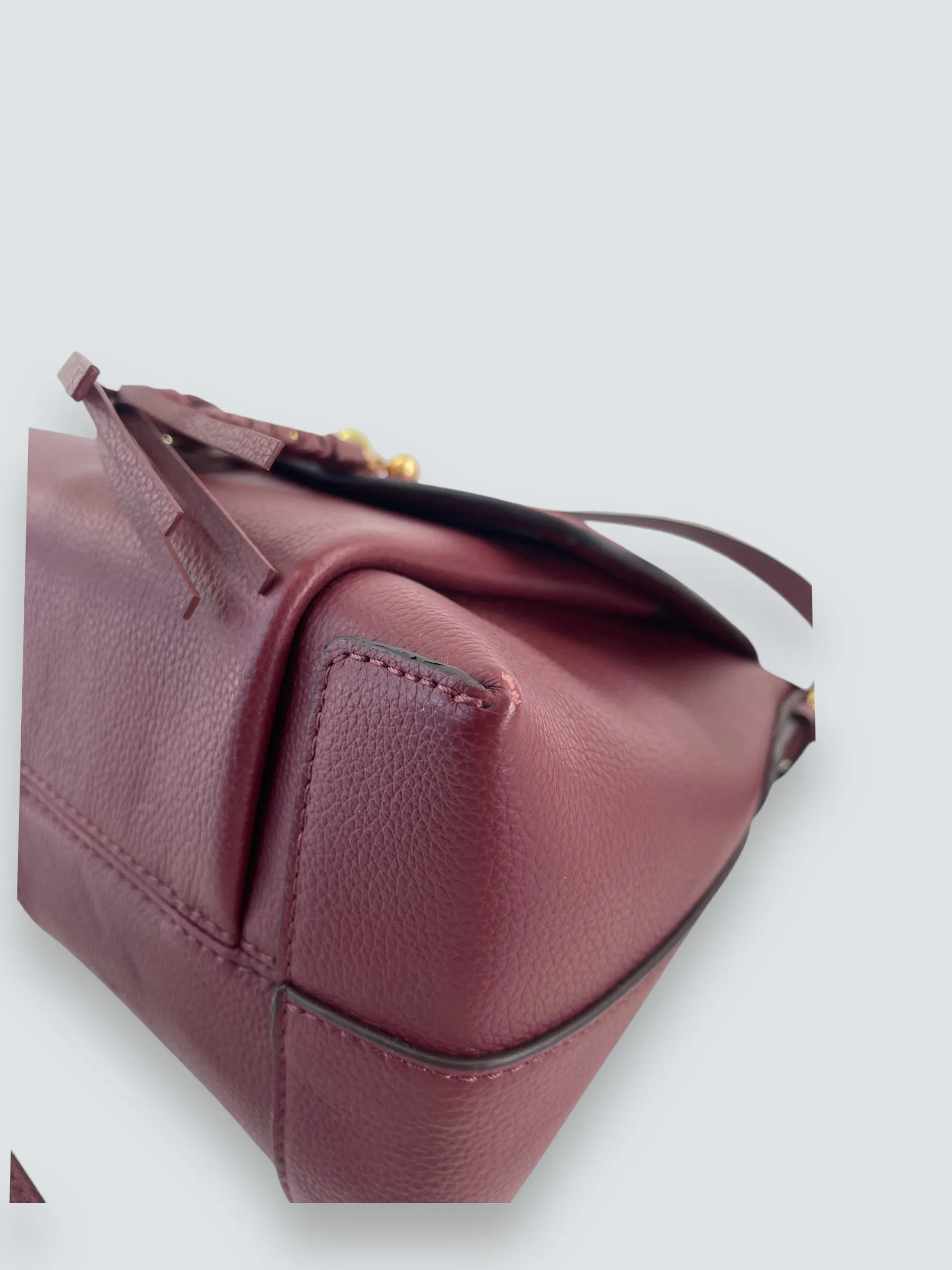 See By Chloe Burgundy Suede & Leather Joan Shoulder Bag