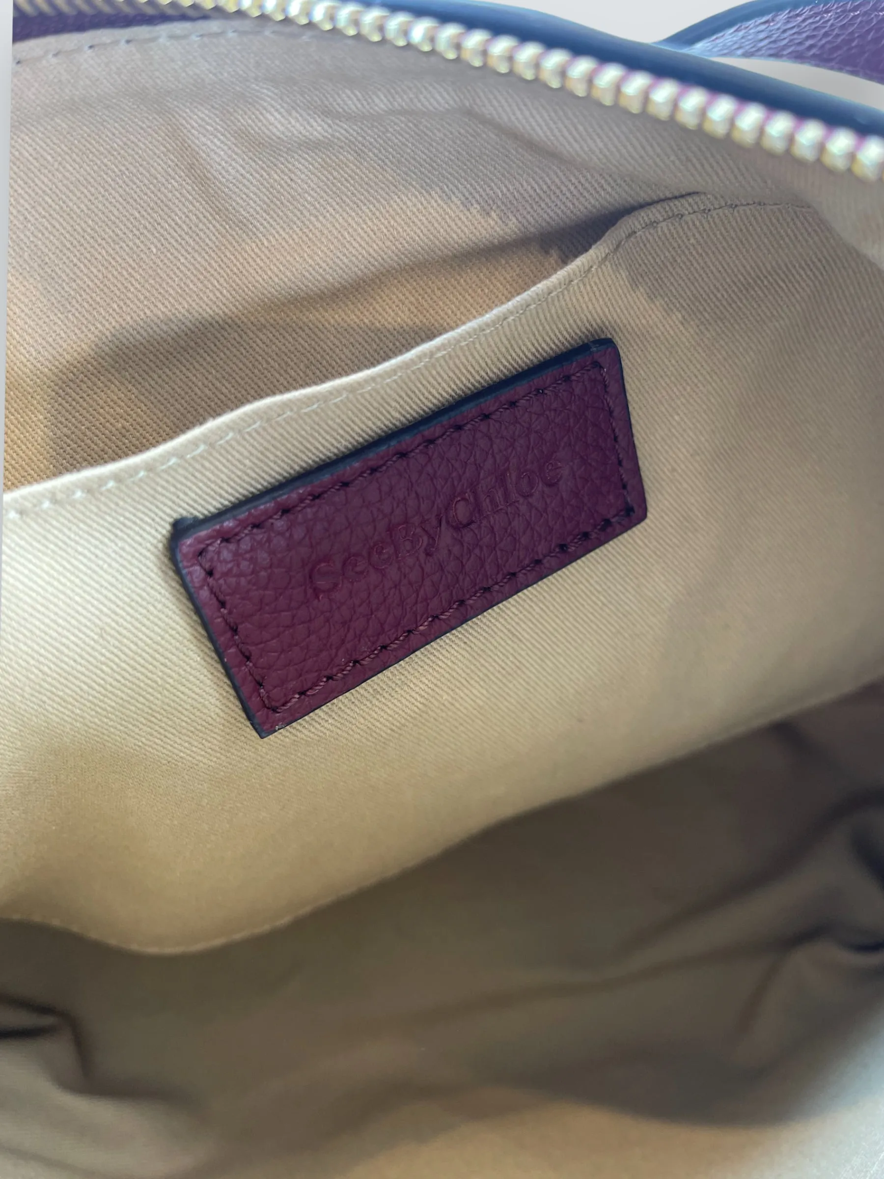 See By Chloe Burgundy Suede & Leather Joan Shoulder Bag