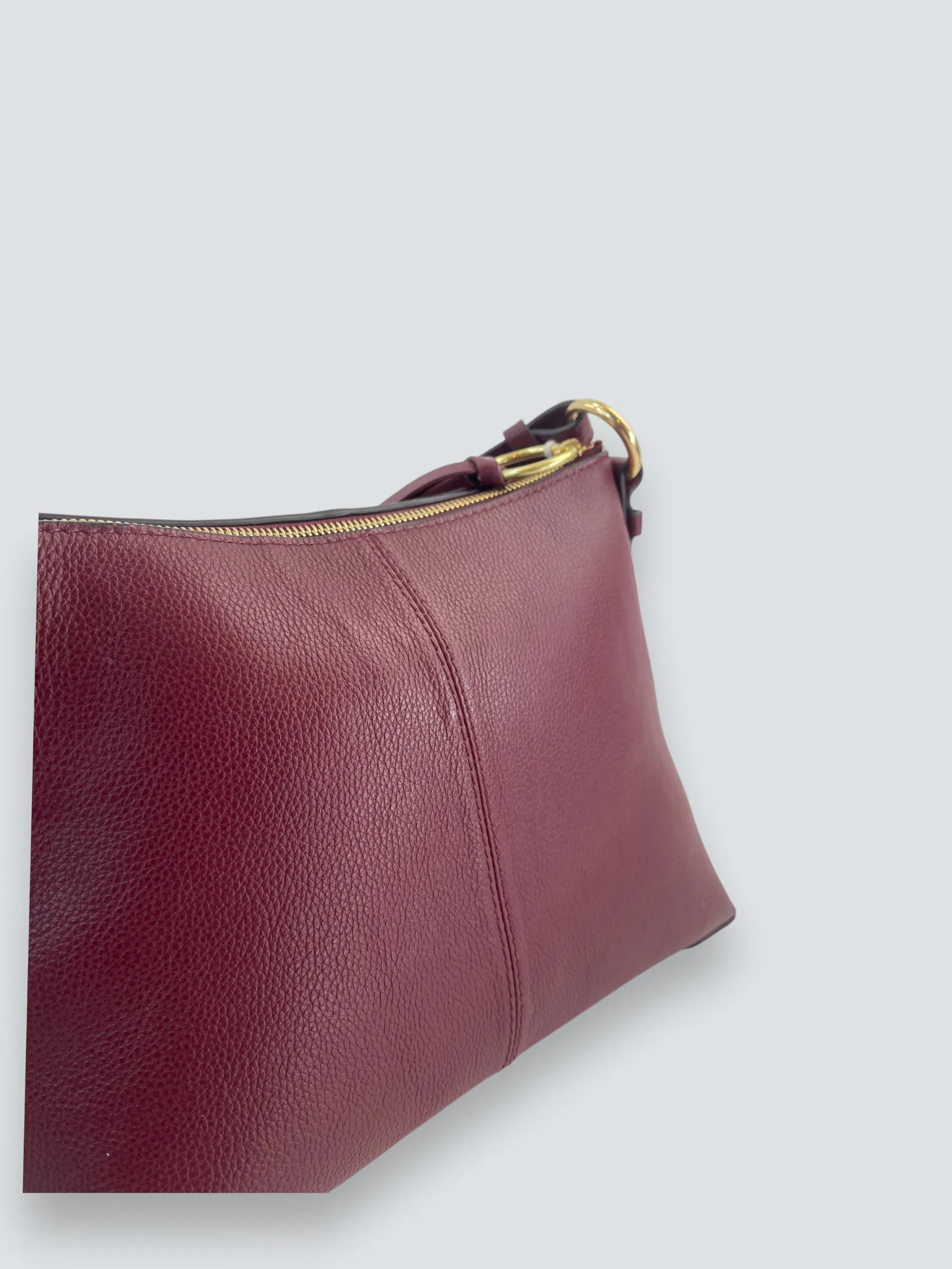 See By Chloe Burgundy Suede & Leather Joan Shoulder Bag