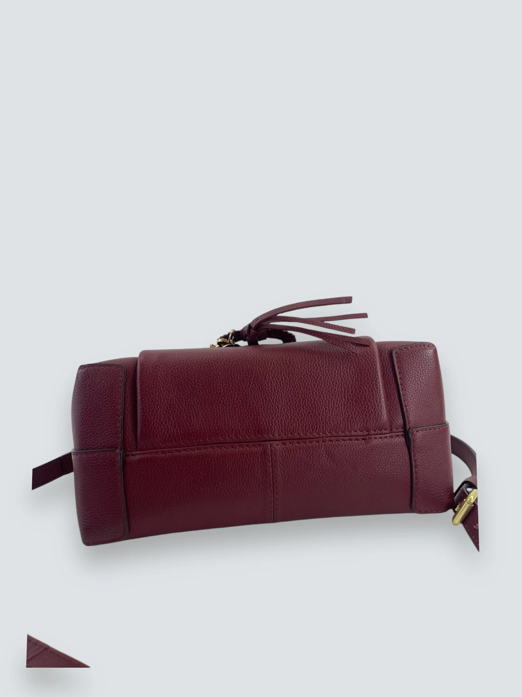 See By Chloe Burgundy Suede & Leather Joan Shoulder Bag