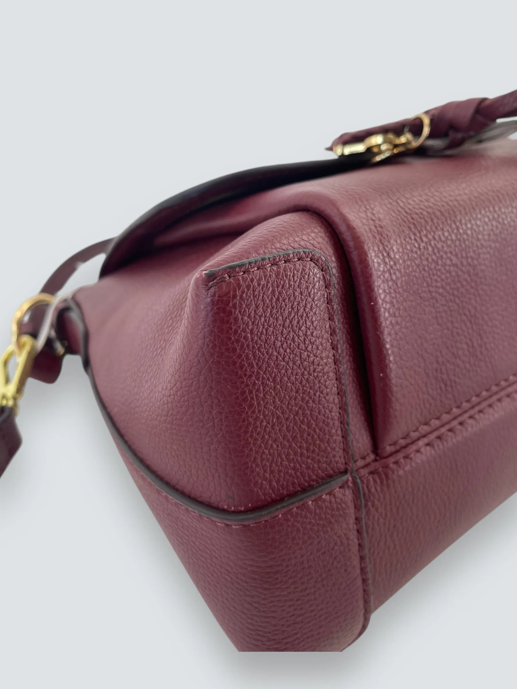 See By Chloe Burgundy Suede & Leather Joan Shoulder Bag