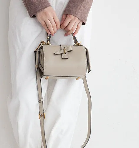 Small Leather Stylish Womens Boston Handbag Doctor Shoulder Bag for Women