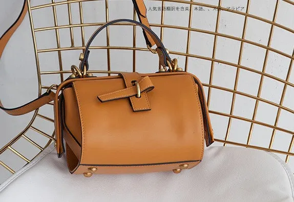 Small Leather Stylish Womens Boston Handbag Doctor Shoulder Bag for Women