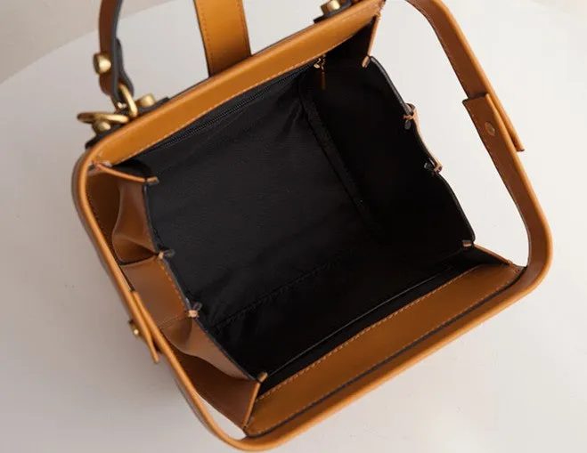 Small Leather Stylish Womens Boston Handbag Doctor Shoulder Bag for Women