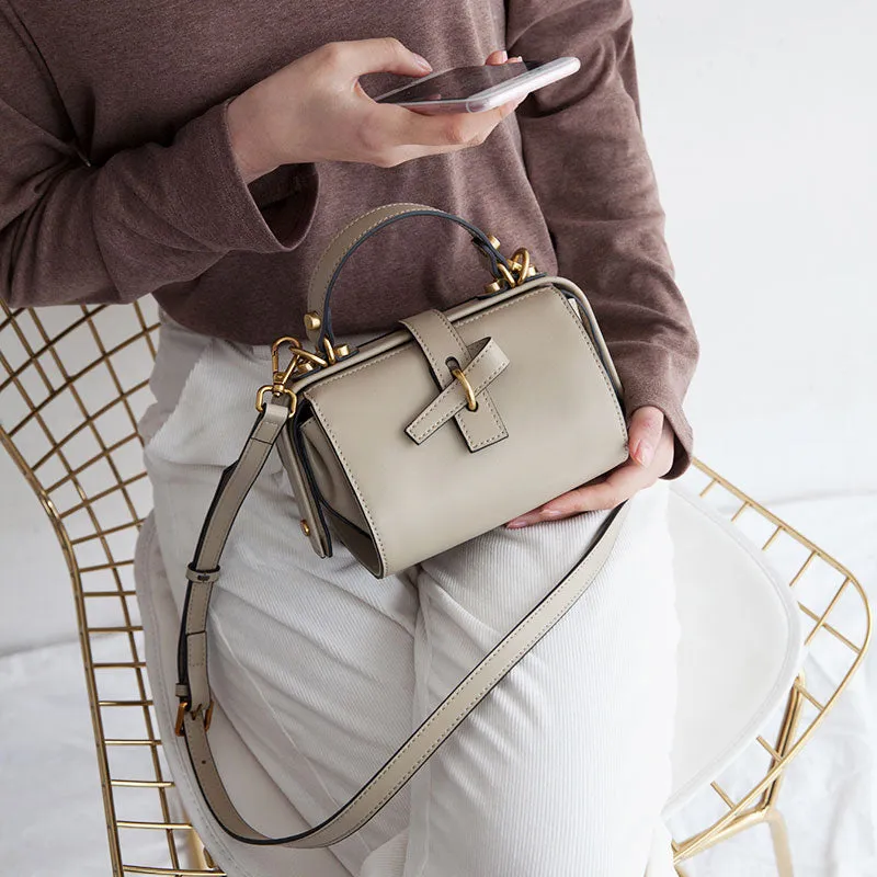 Small Leather Stylish Womens Boston Handbag Doctor Shoulder Bag for Women