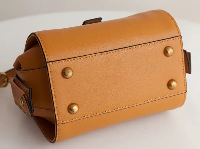 Small Leather Stylish Womens Boston Handbag Doctor Shoulder Bag for Women