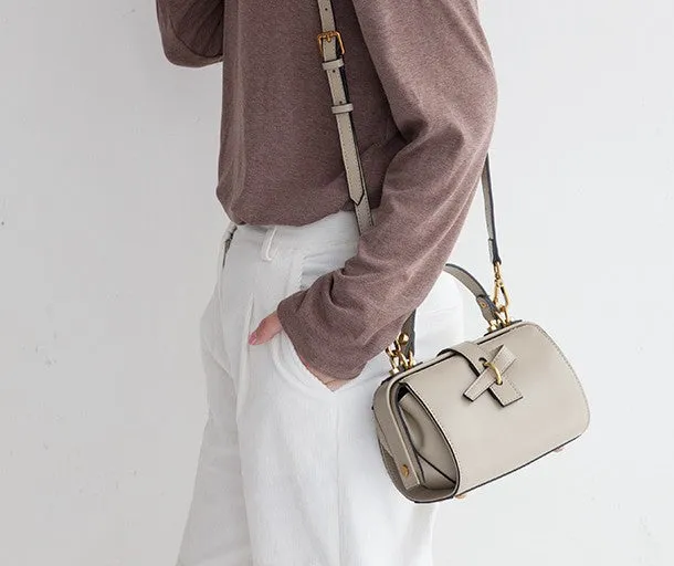 Small Leather Stylish Womens Boston Handbag Doctor Shoulder Bag for Women
