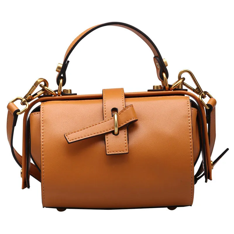 Small Leather Stylish Womens Boston Handbag Doctor Shoulder Bag for Women