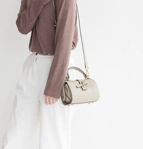 Small Leather Stylish Womens Boston Handbag Doctor Shoulder Bag for Women