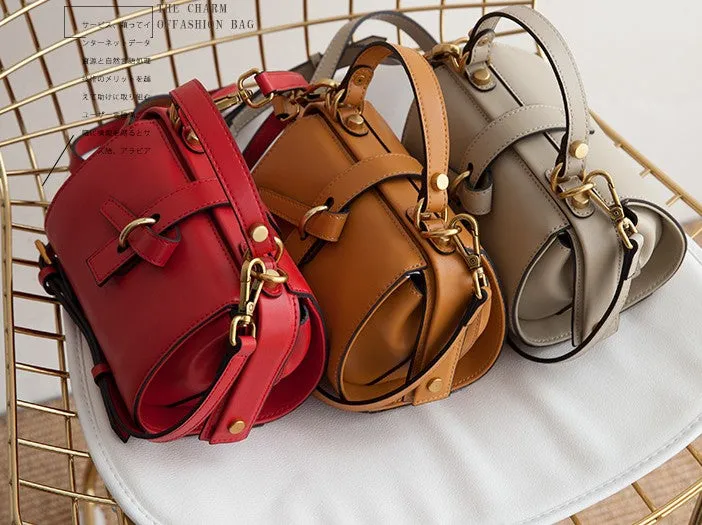 Small Leather Stylish Womens Boston Handbag Doctor Shoulder Bag for Women
